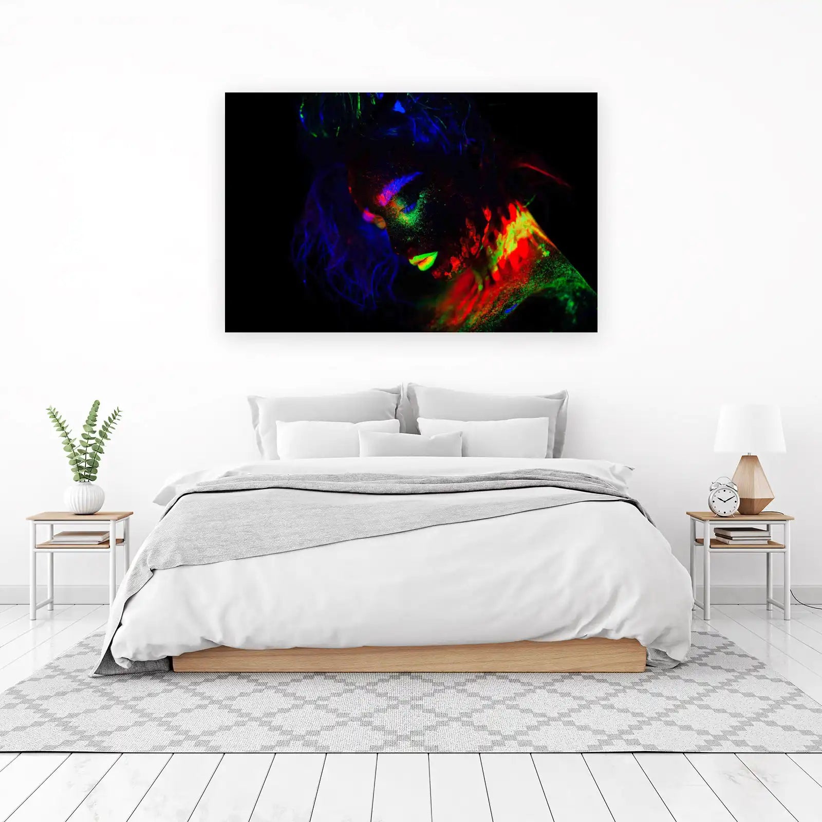Neon Glow Portrait Wall Art | Abstract Art