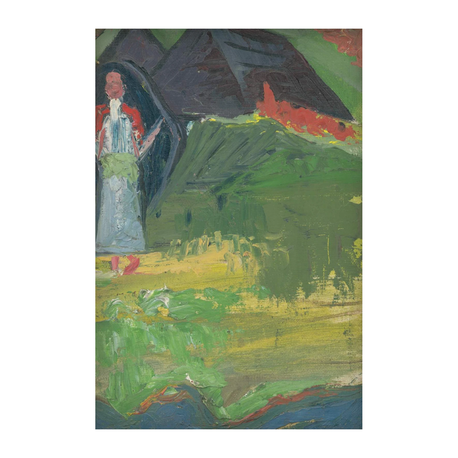 Vibrant Landscape with Figure Wall Art