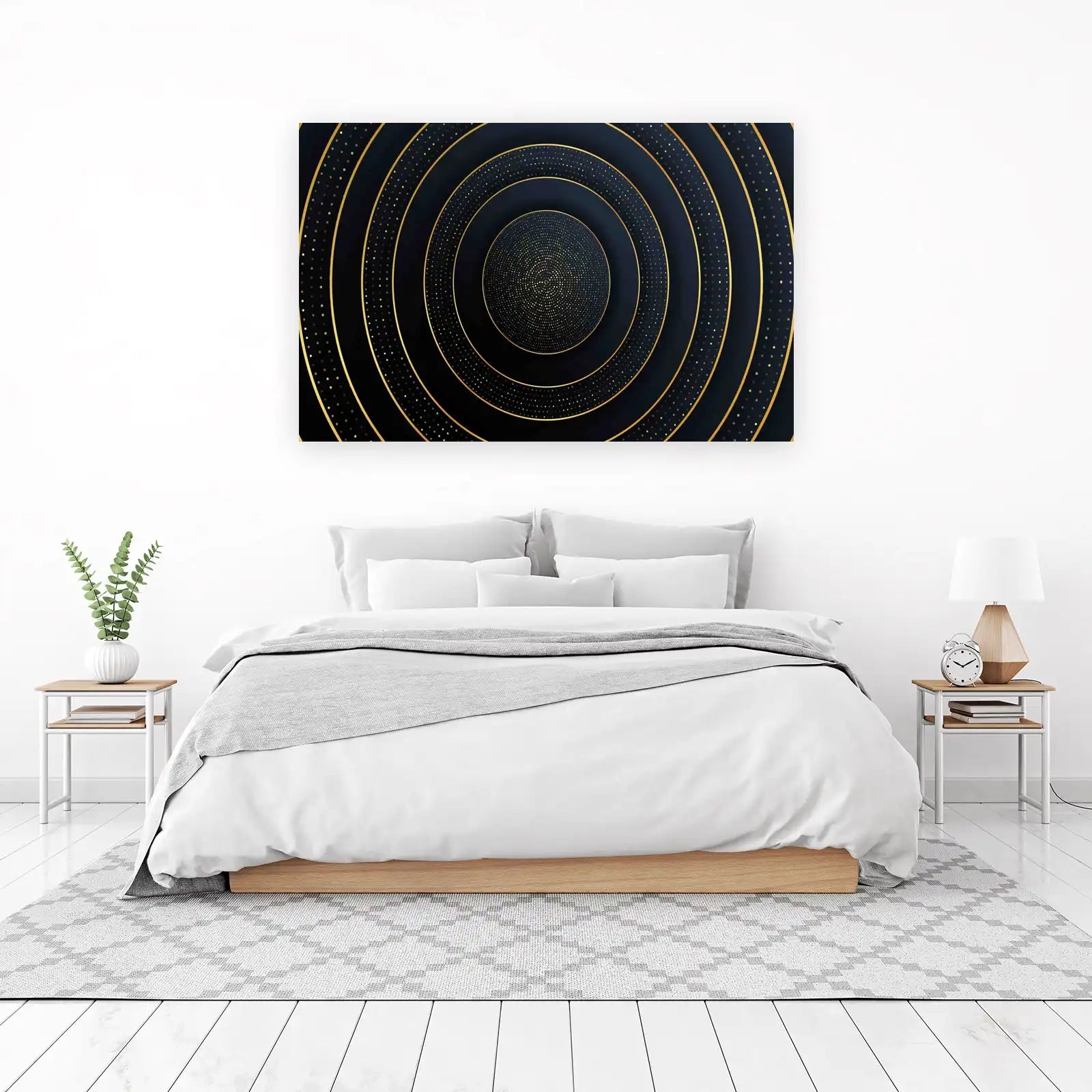 Luxury Gold Geometric Circles Wall Art