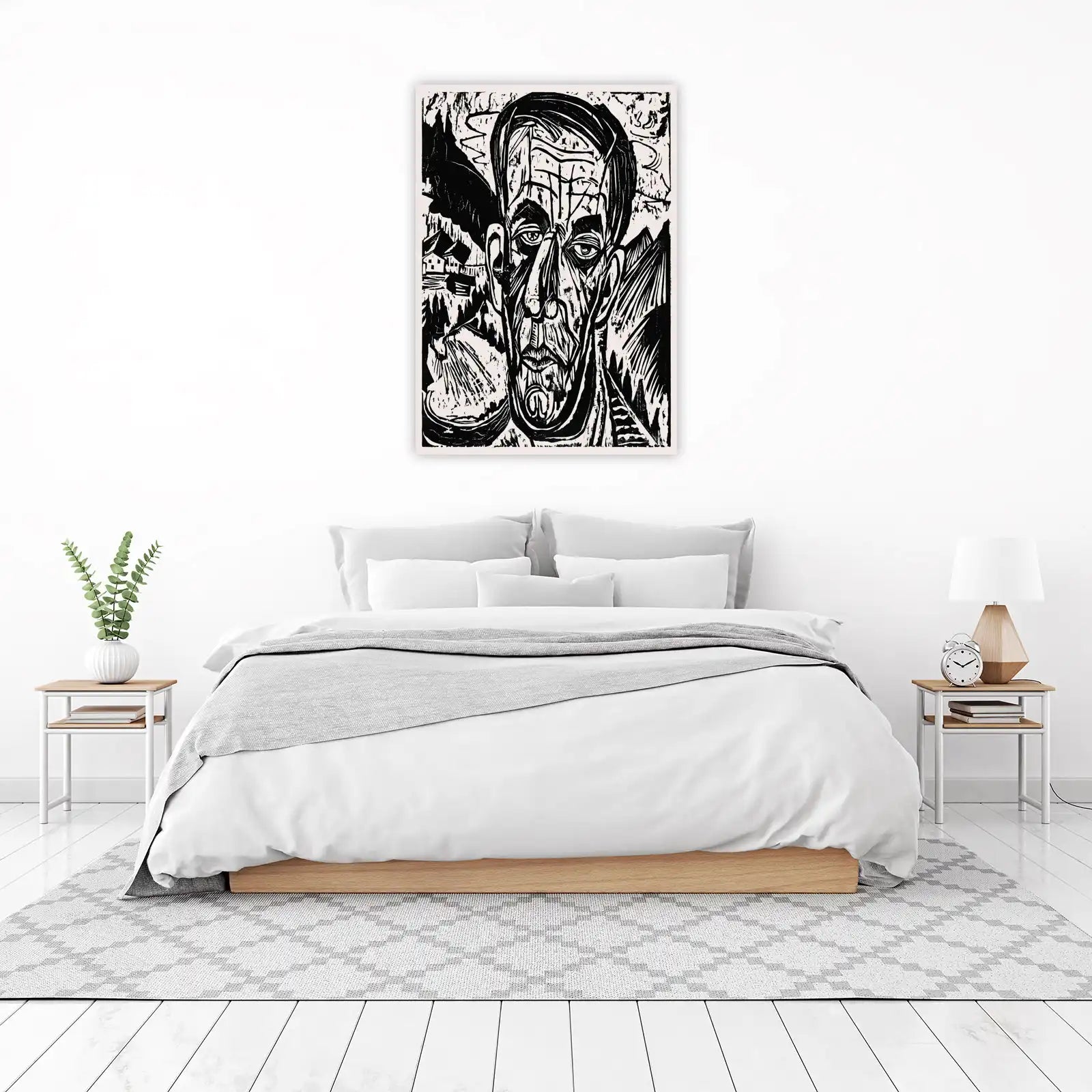 Expressive Portrait Mountain Landscape Wall Art
