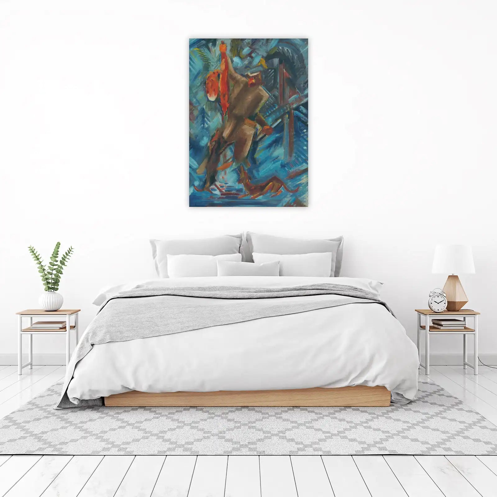 Expressive Hunter with Dogs Wall Art