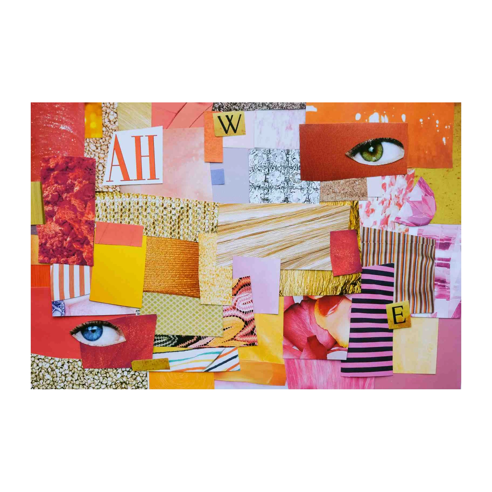 Vibrant Collage Eye & AH Typography Wall Art