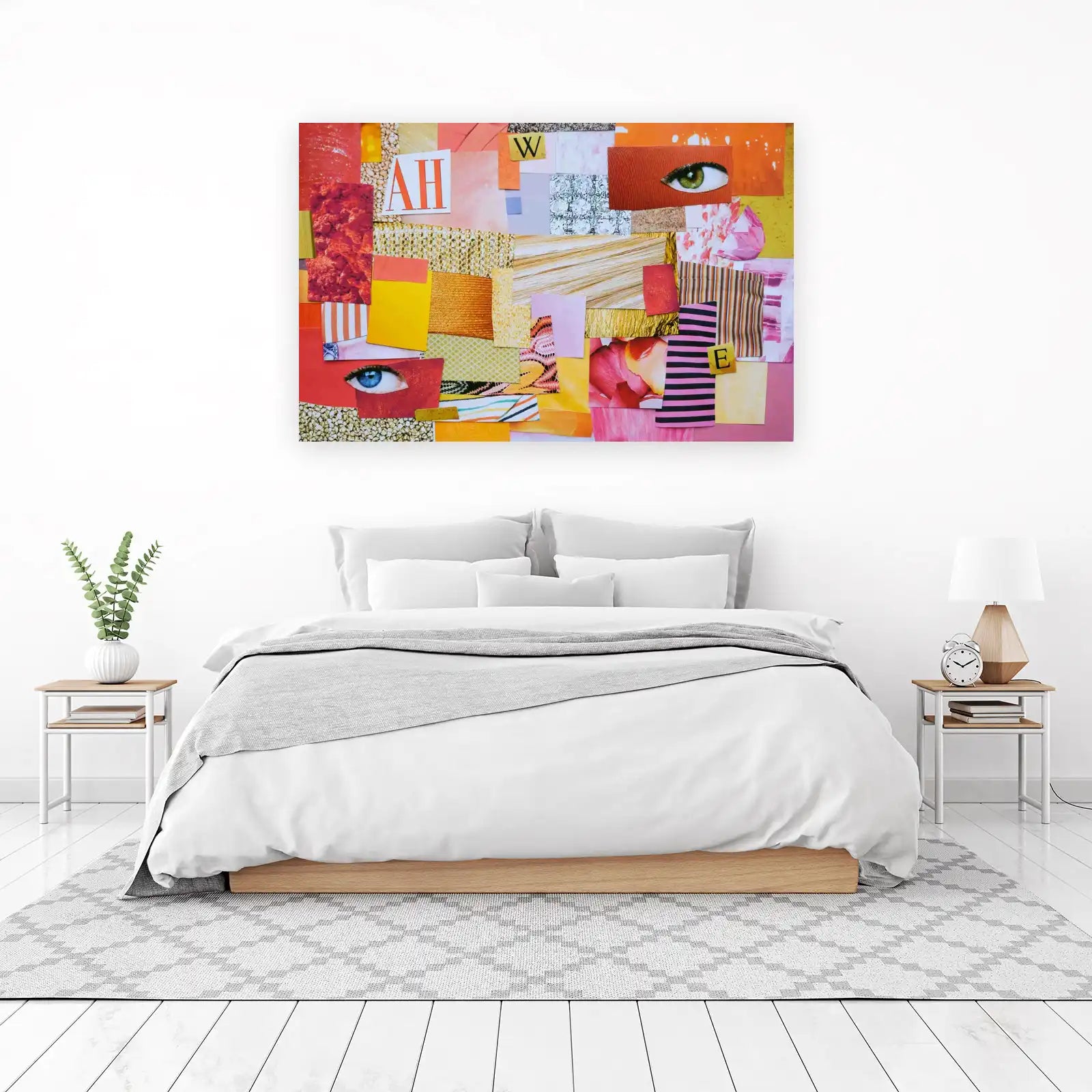Vibrant Collage Eye & AH Typography Wall Art