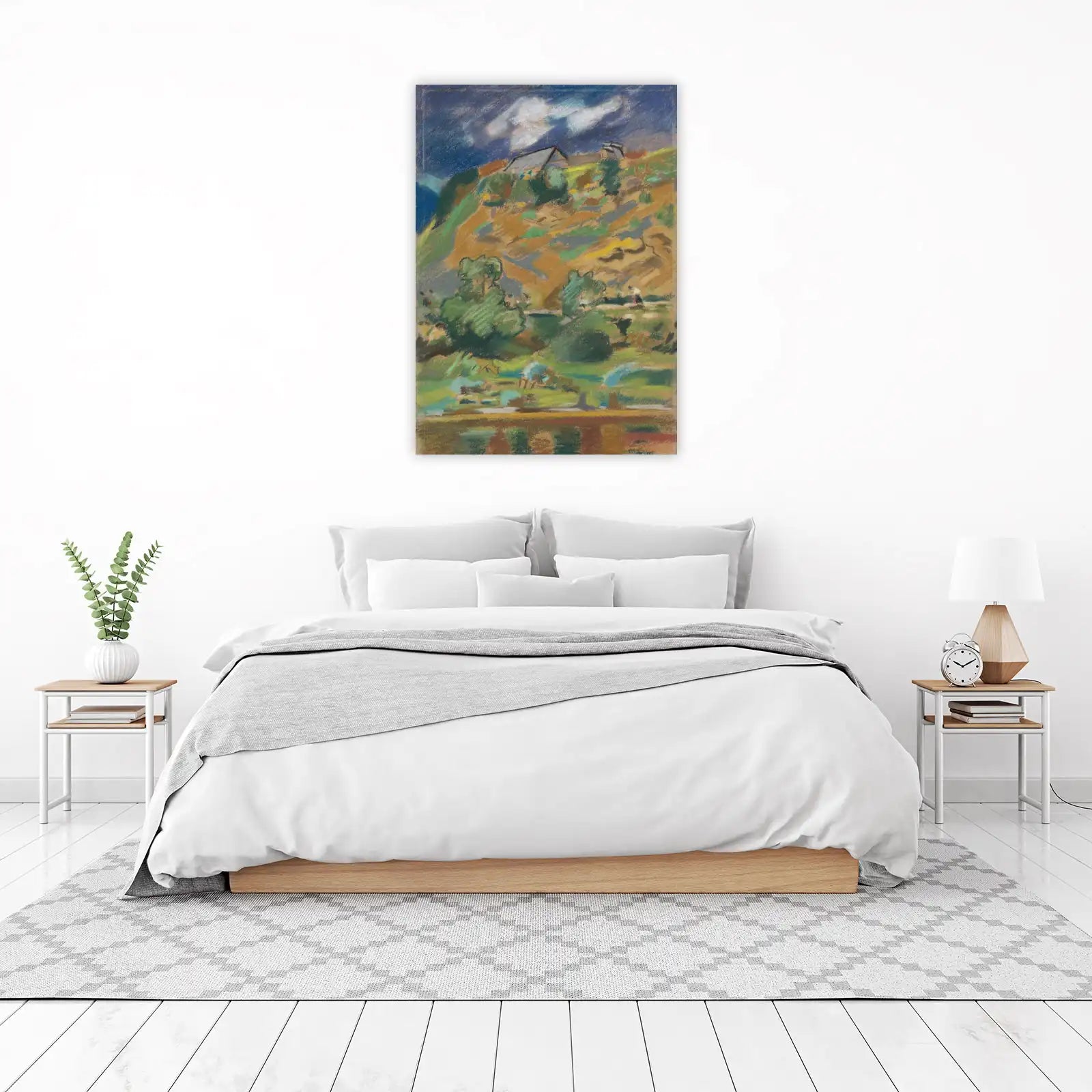 Impressionist Hillside Landscape Wall Art