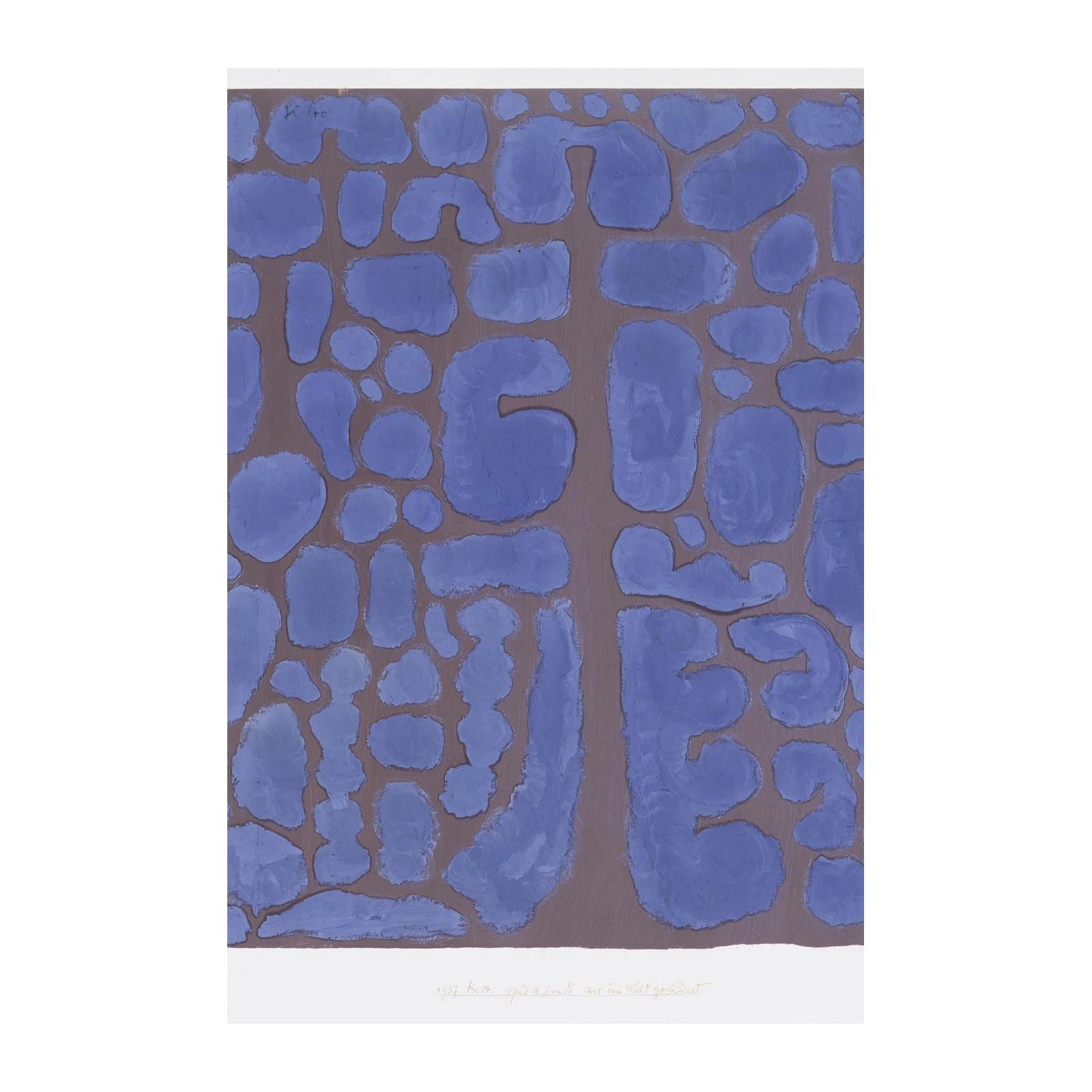 Modern Abstract Blue Organic Forms Wall Art