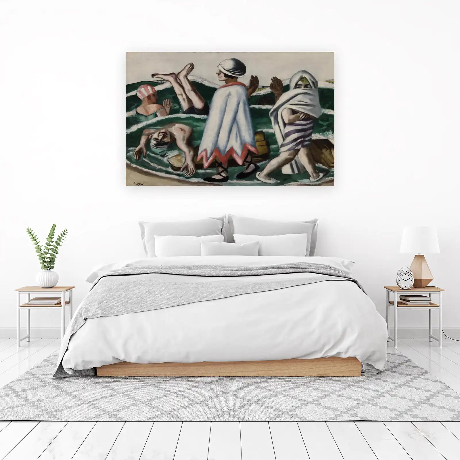 Vintage Beach Scene Art Wall Art