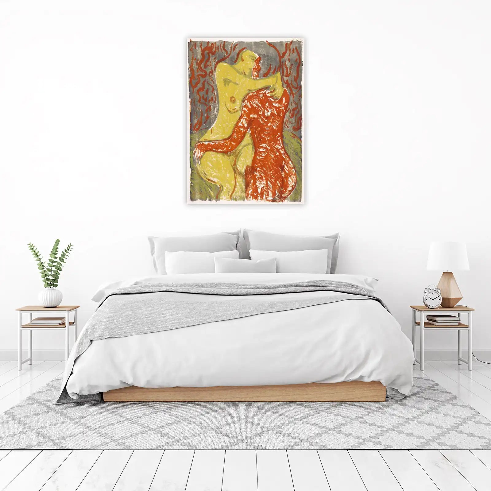 Embrace of Passion Abstract Nude Wall Art