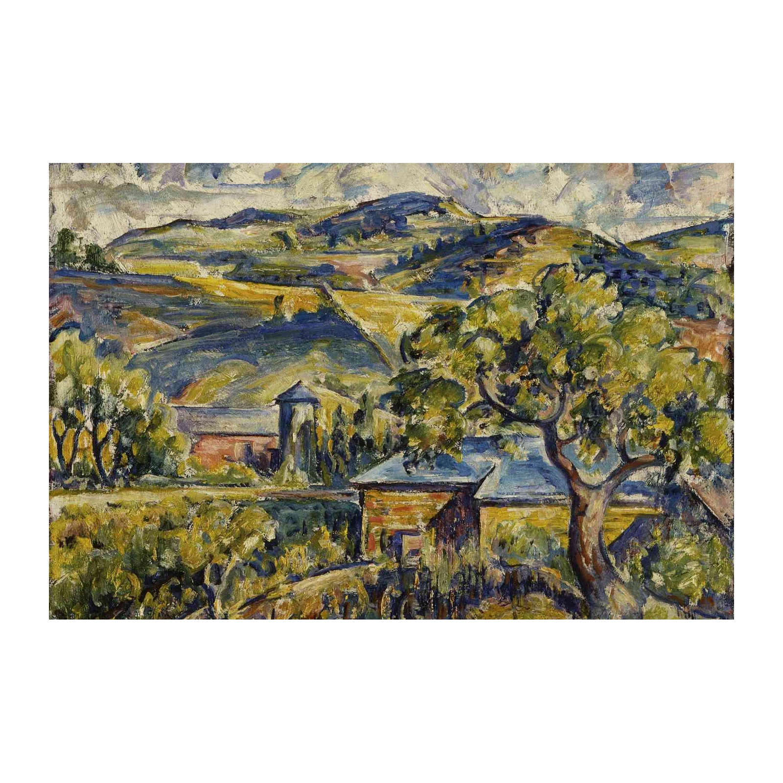 Vibrant Farm Landscape Oil Painting Wall Art