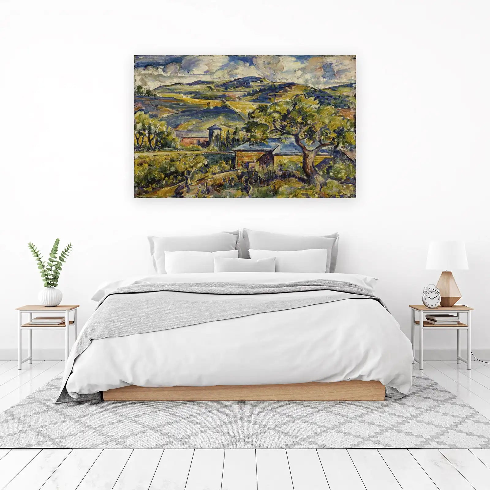 Vibrant Farm Landscape Oil Painting Wall Art
