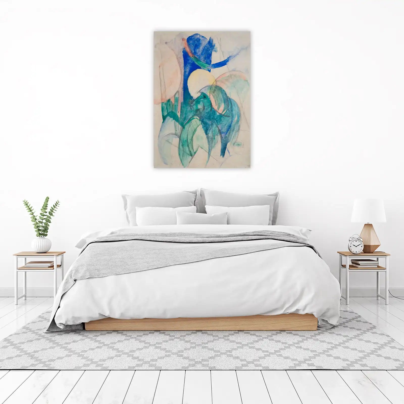 Abstract Blues & Greens Expressive Art Wall Art