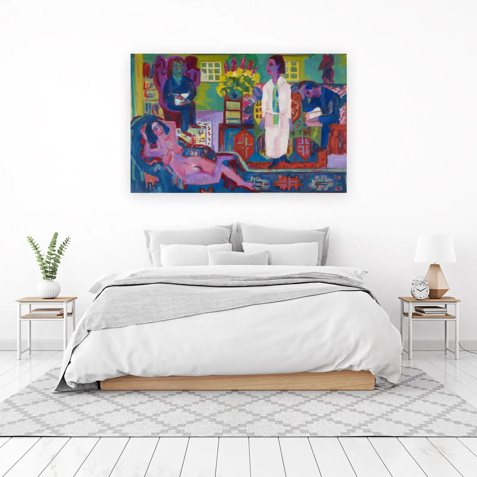 Vibrant Interior Scene Nude Wall Art