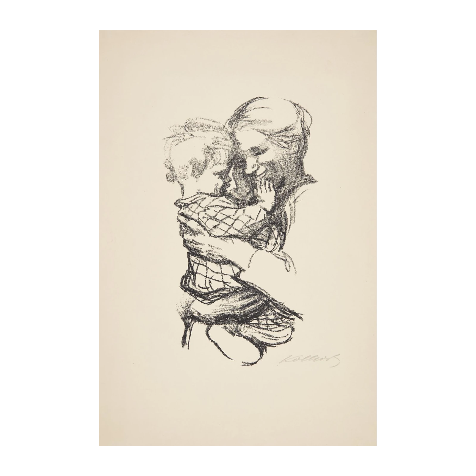 Mother & Child Charcoal Sketch Wall Art