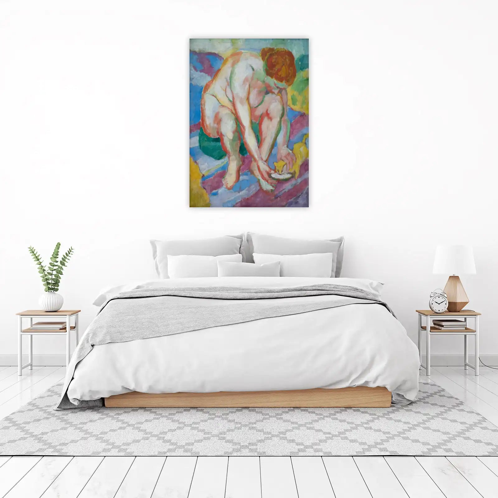 Vibrant Nude & Cat Fauvist Wall Art