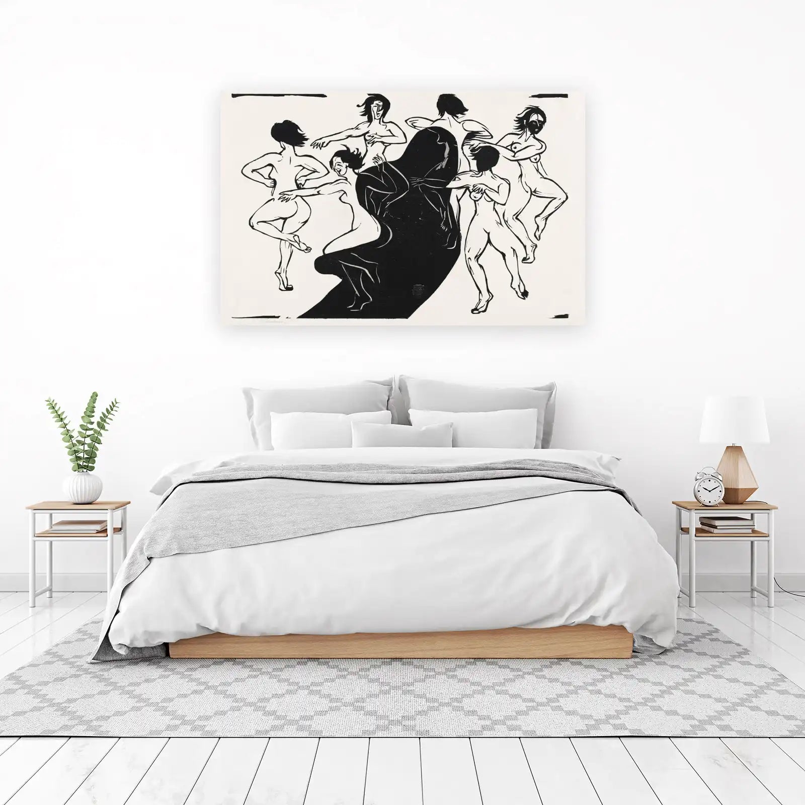 Expressive Dancers Black and White Wall Art