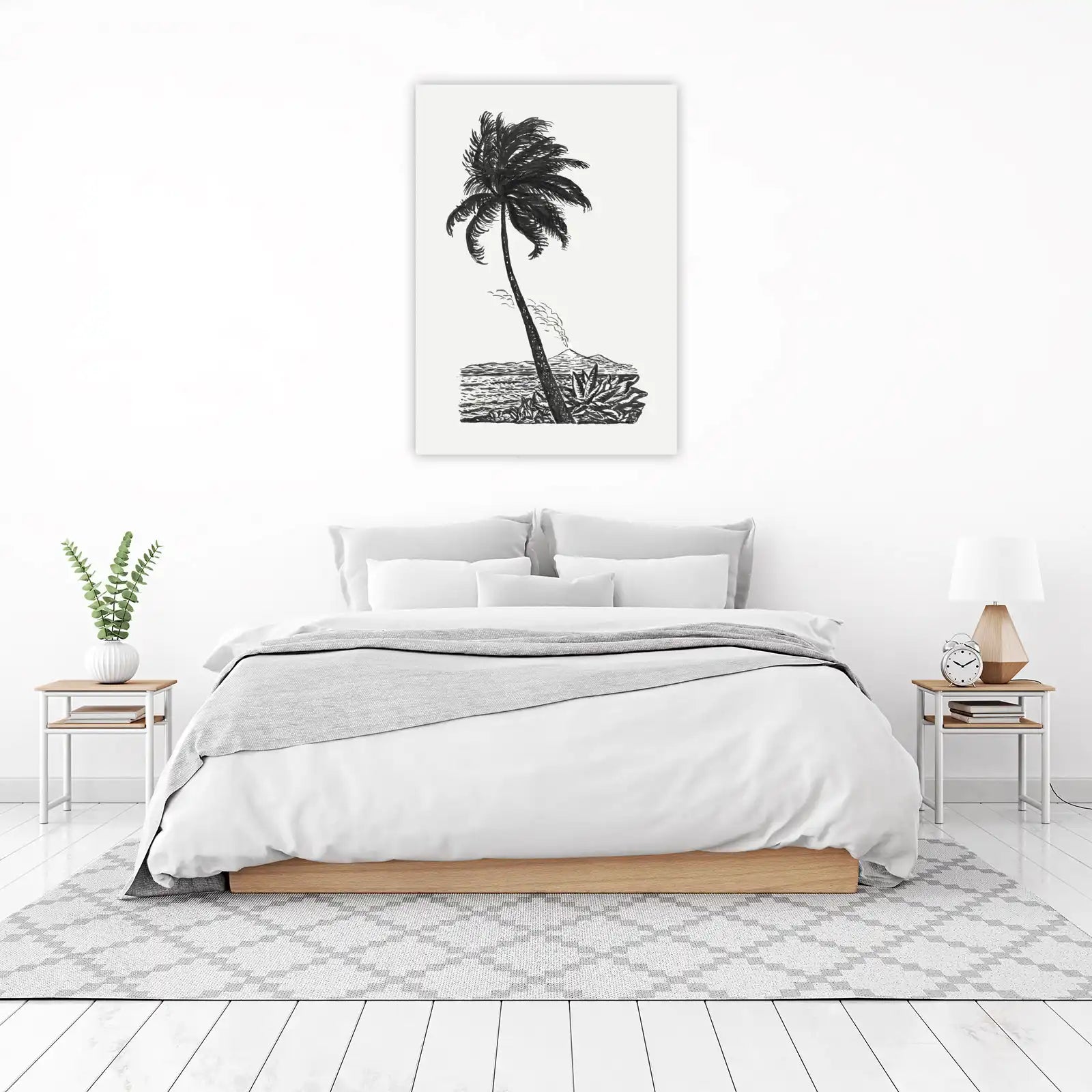 Tropical Palm Volcano Landscape Wall Art