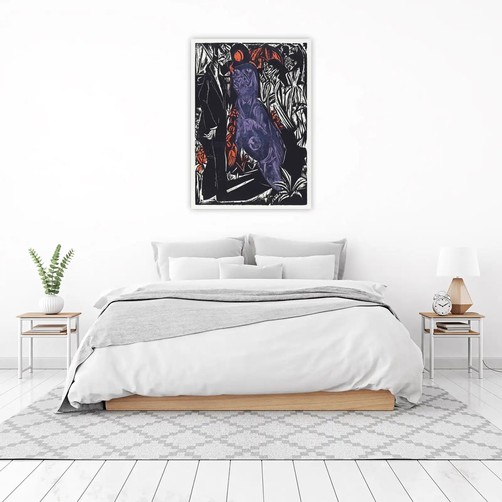 Expressionist Figures Orange & Purple Wall Art