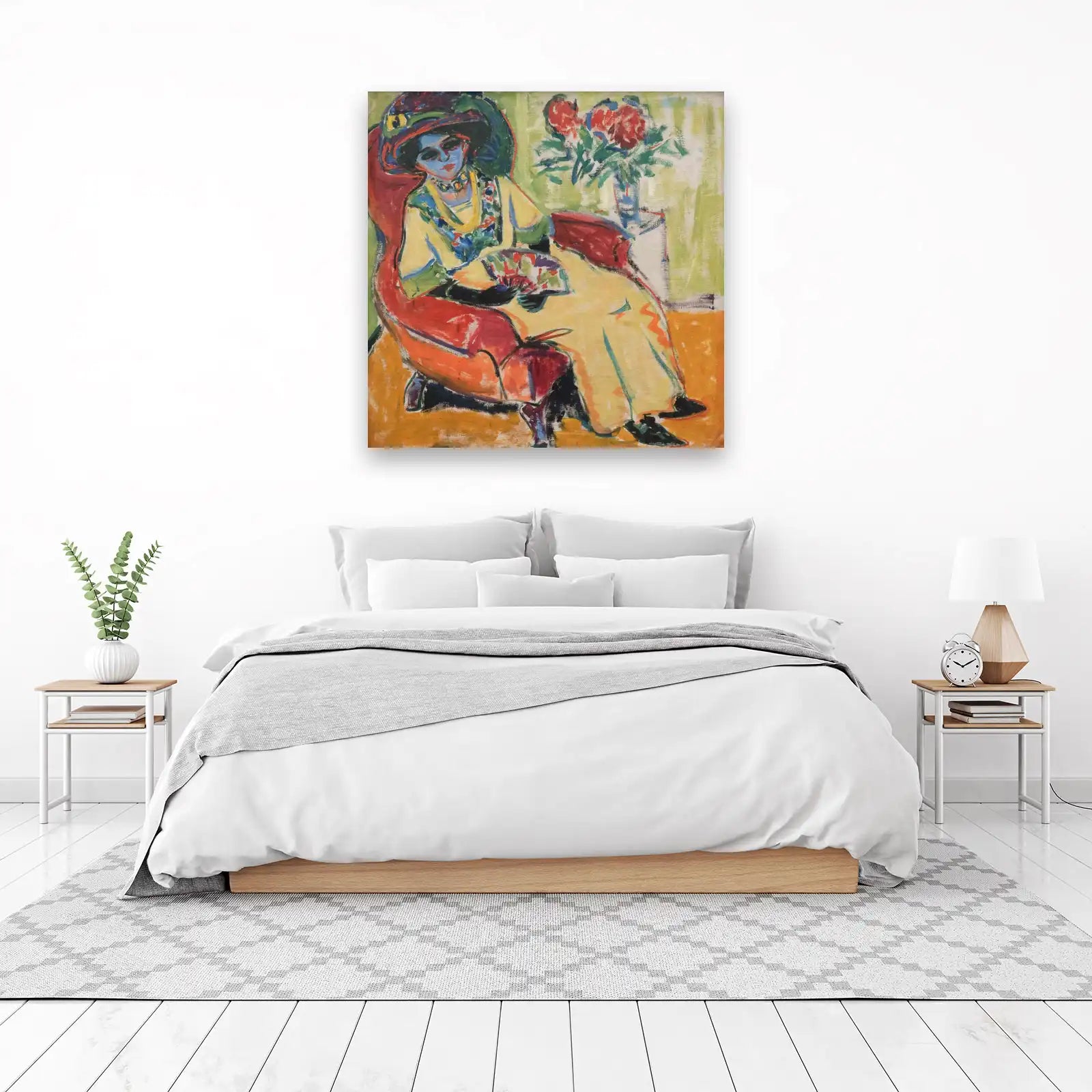 Bold Portrait Lady with Fan Wall Art