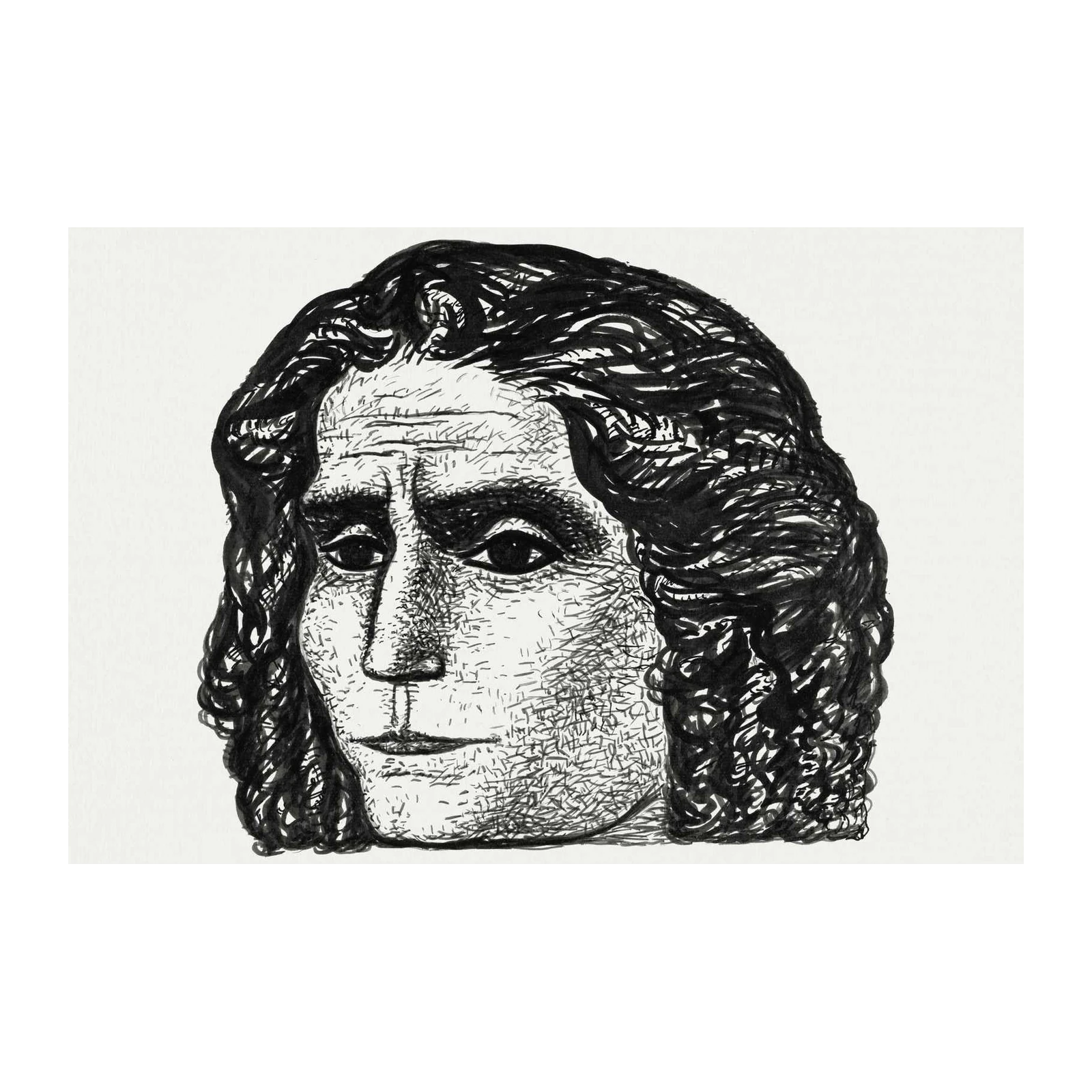 Intense Portrait Art Vintage Style Wall Art