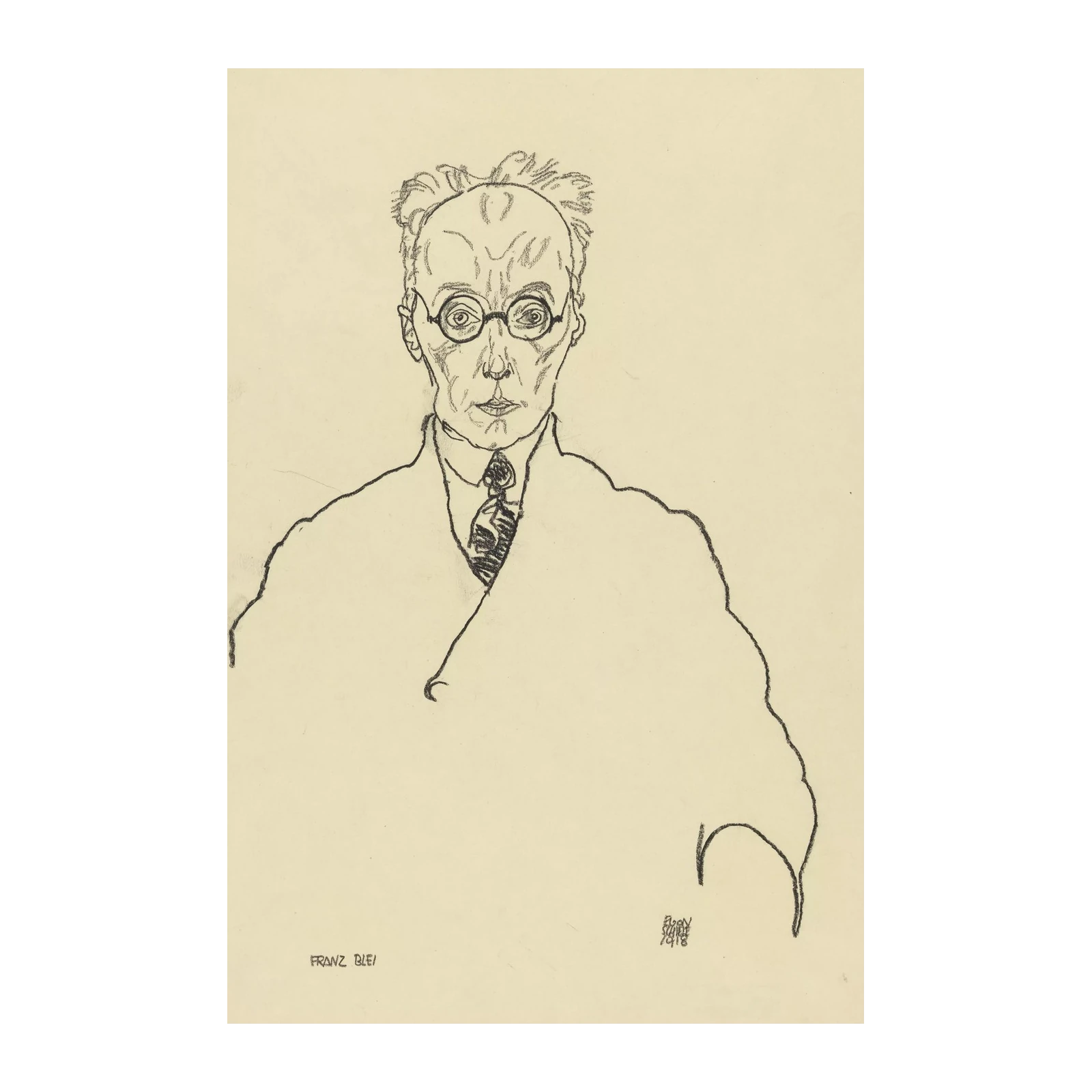 Expressive Portrait Sketch Franz Bleibtreu Wall Art