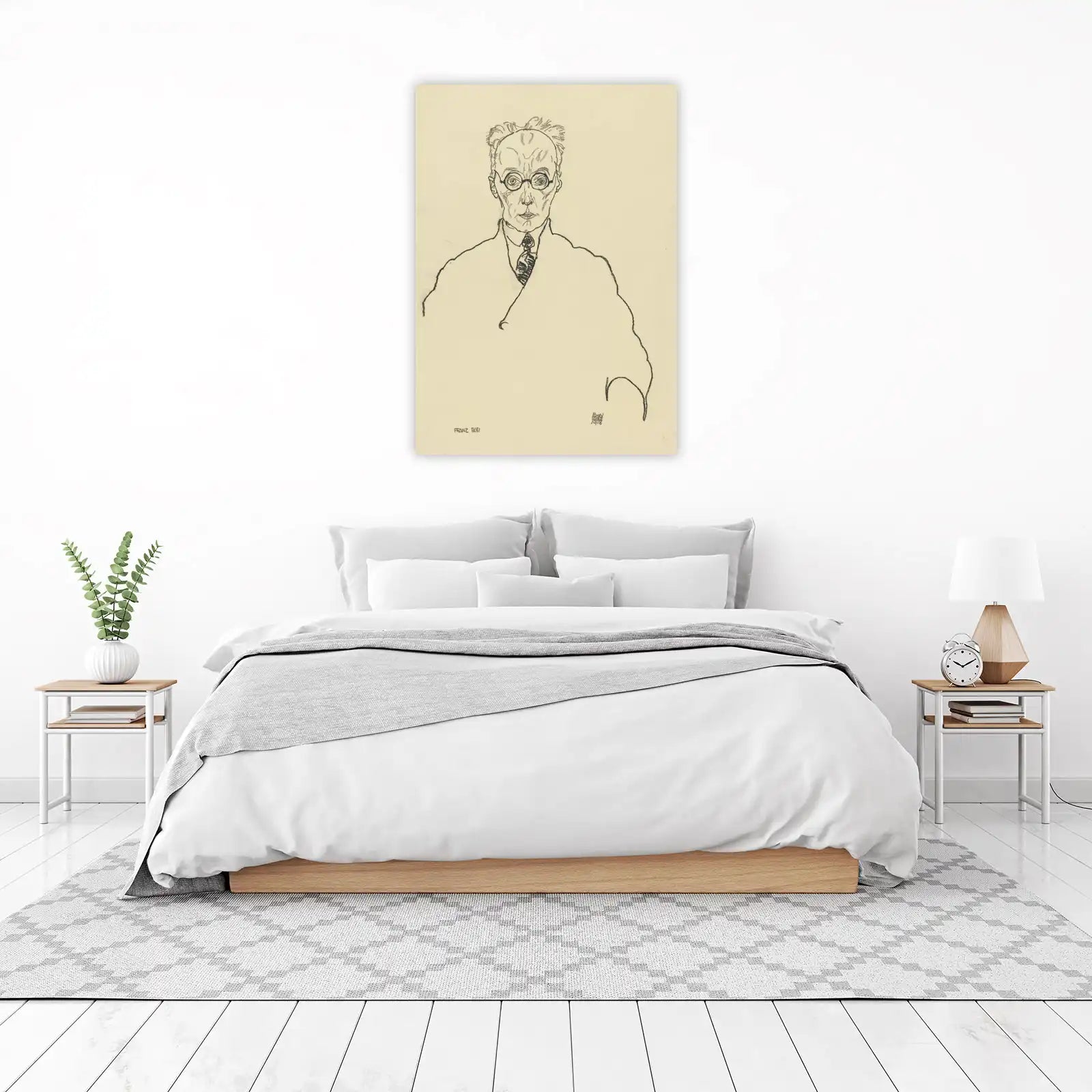 Expressive Portrait Sketch Franz Bleibtreu Wall Art