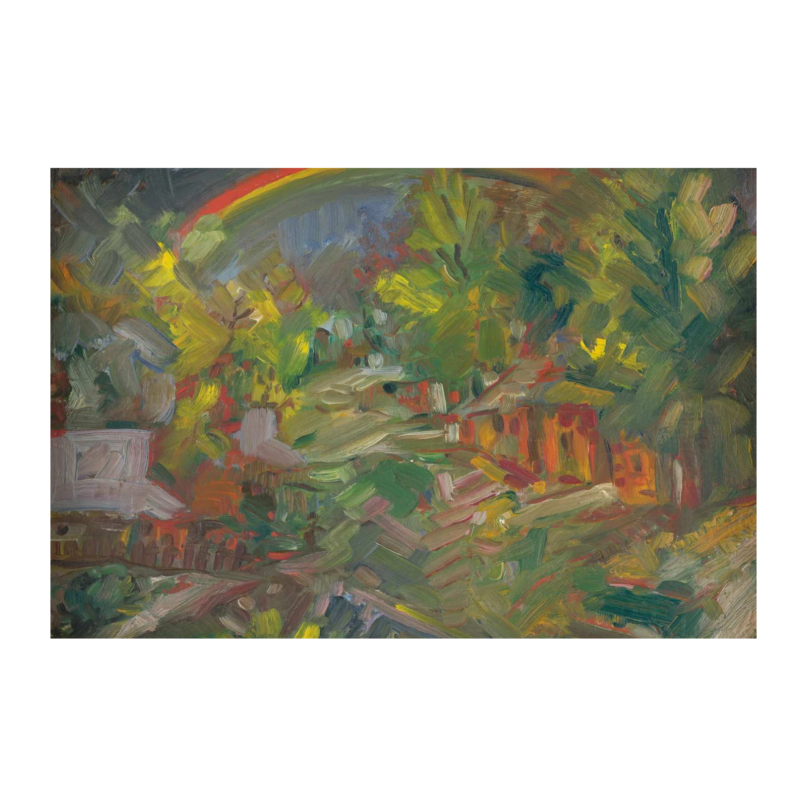 Vibrant Rainbow Landscape Impressionist Wall Art