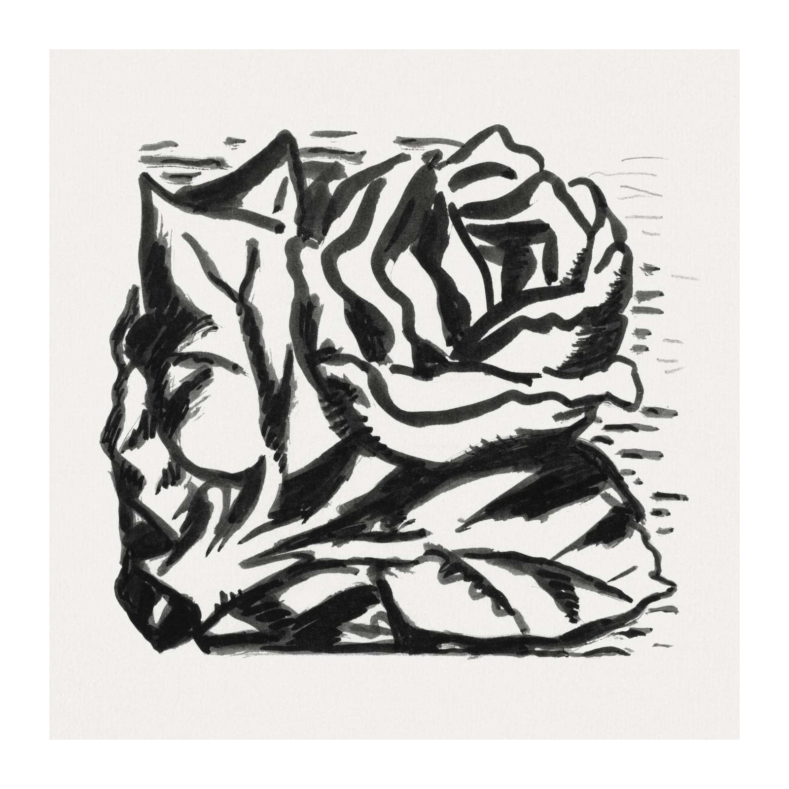 Abstract Rose Sketch Wall Art