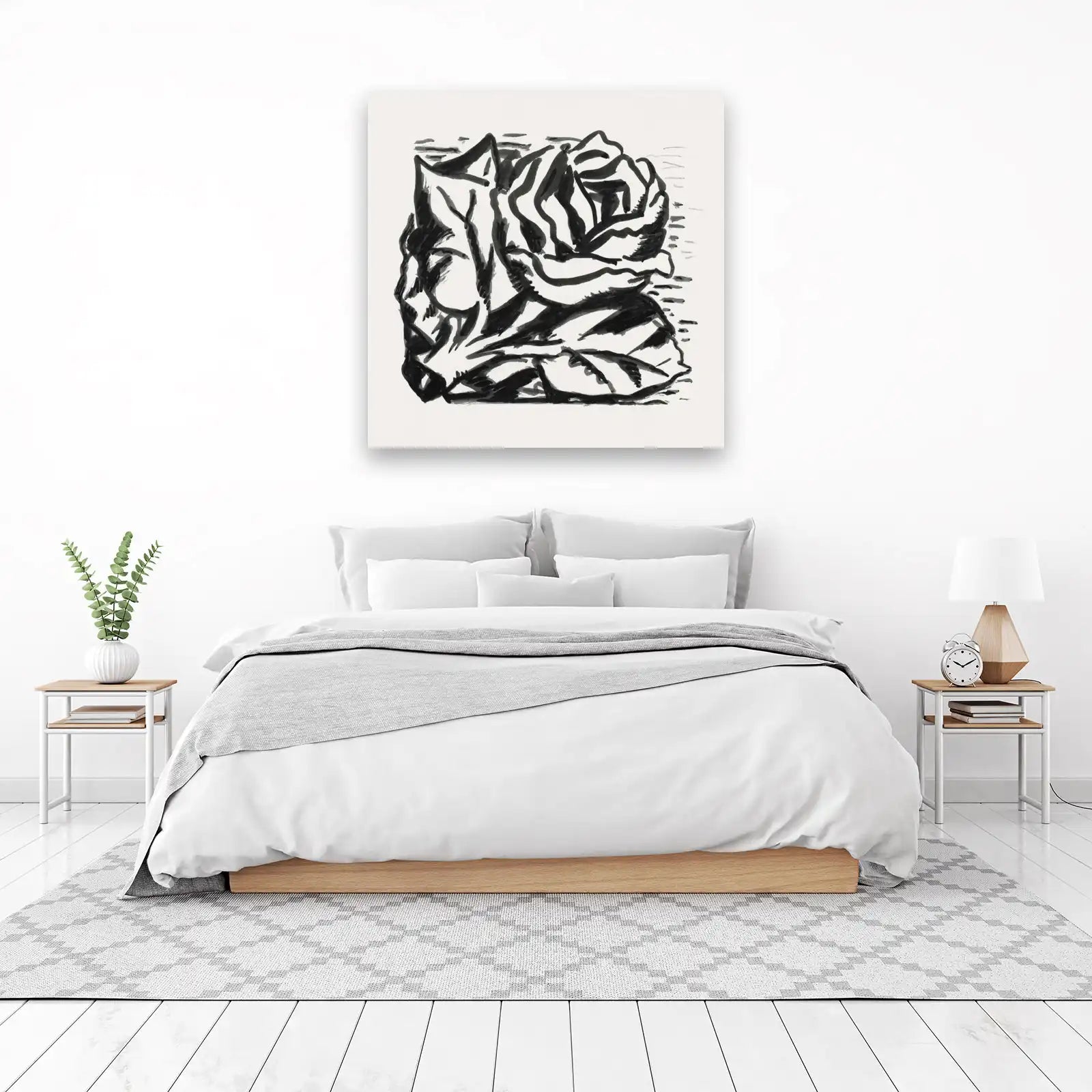 Abstract Rose Sketch Wall Art