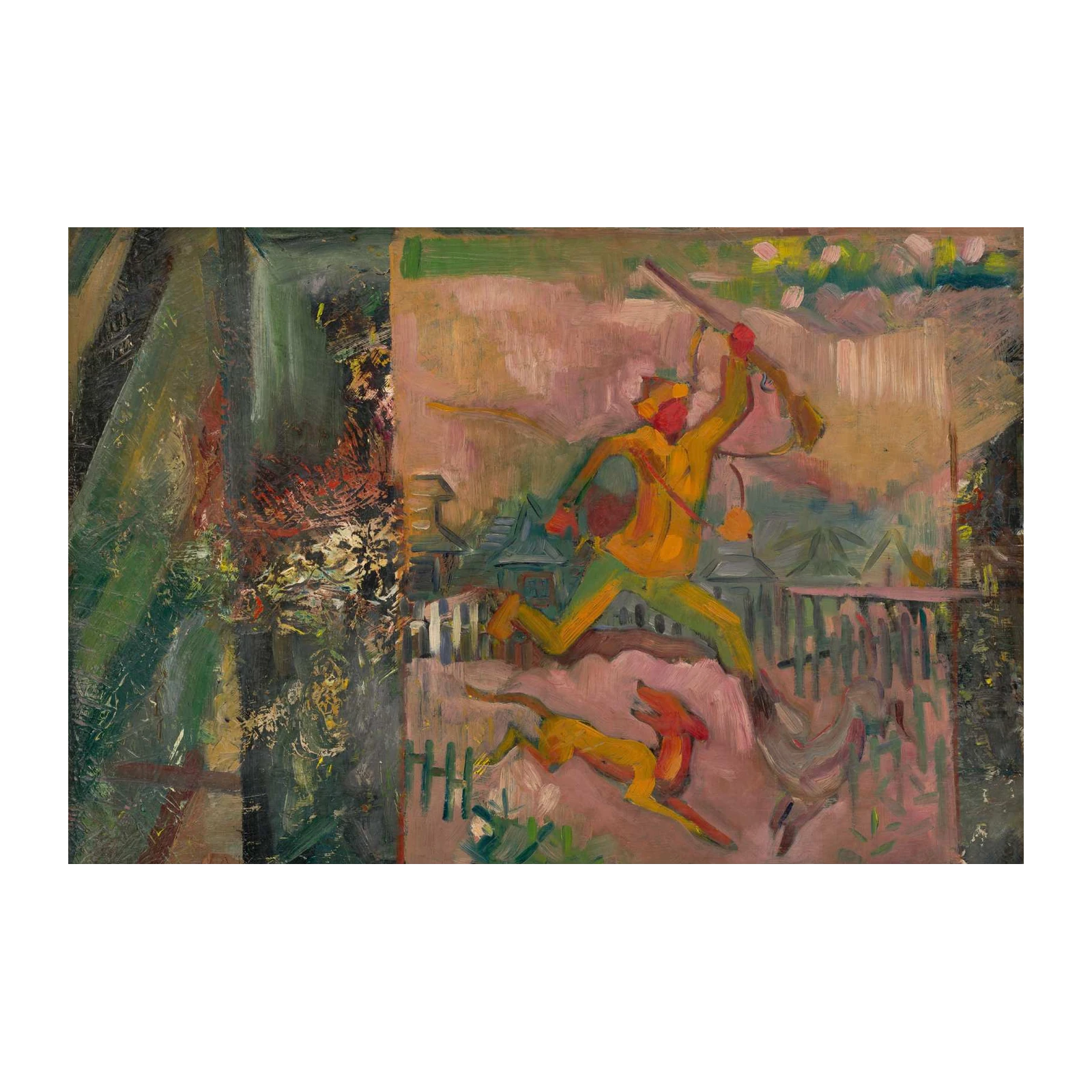 Dynamic Hunter with Dogs Wall Art