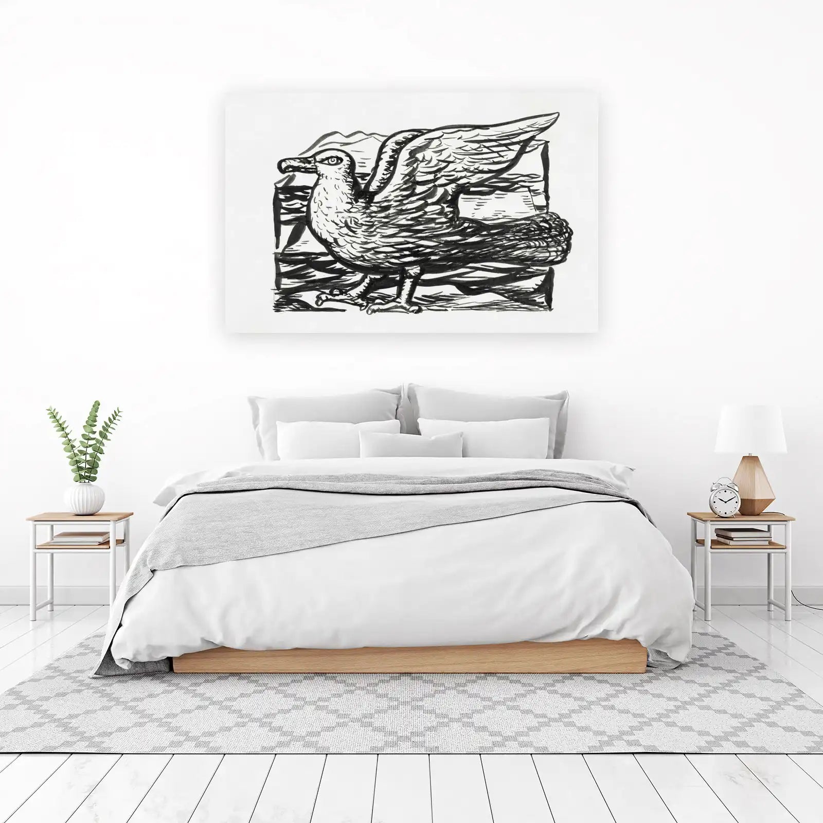 Bold Albatross Coastal Scene Wall Art