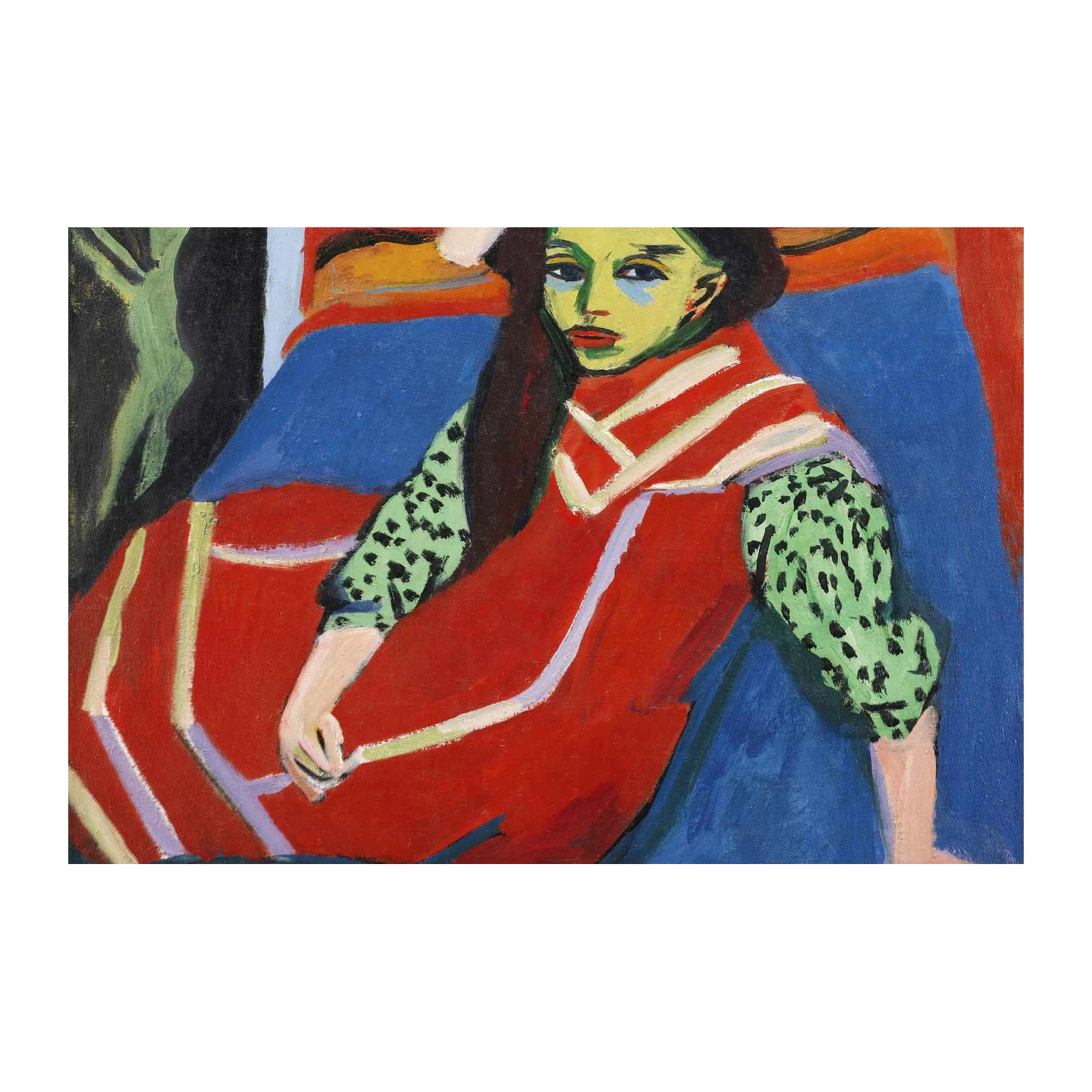 Vibrant Portrait Woman Red Dress Wall Art