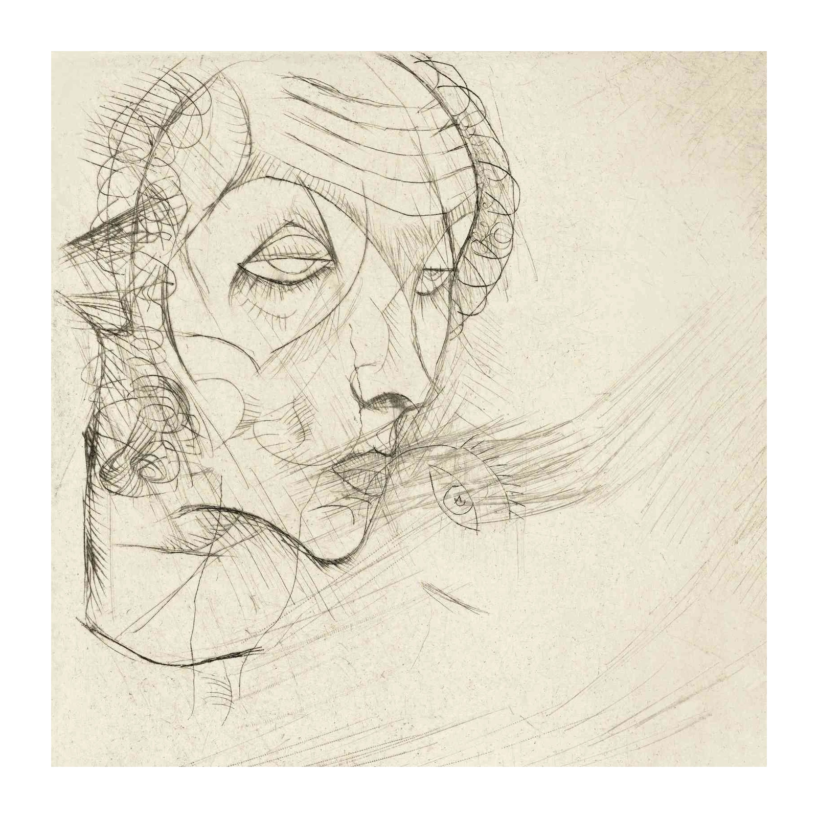 Abstract Portrait Sketch Wall Art