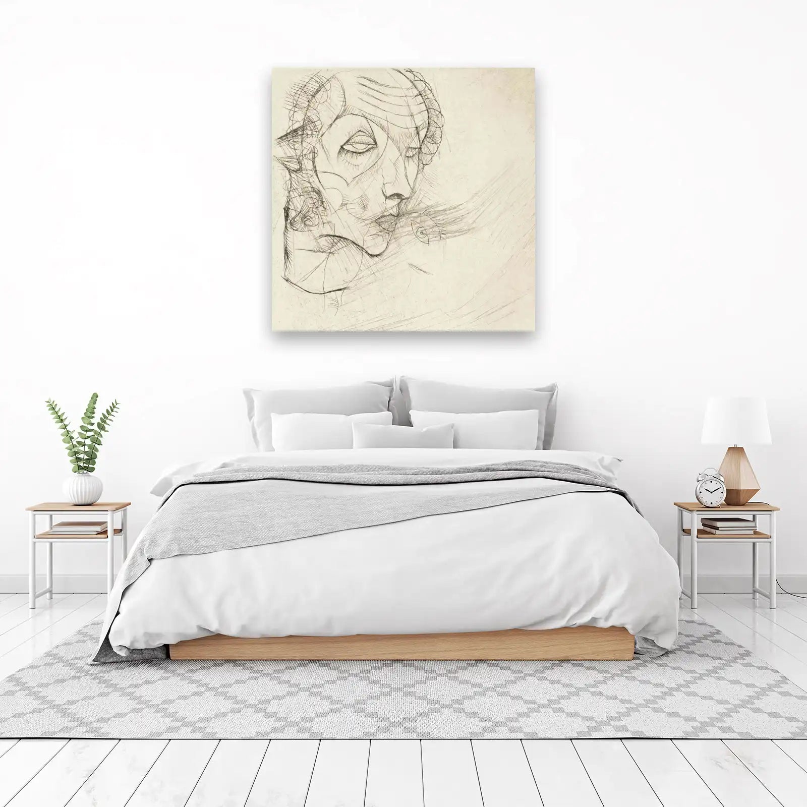Abstract Portrait Sketch Wall Art
