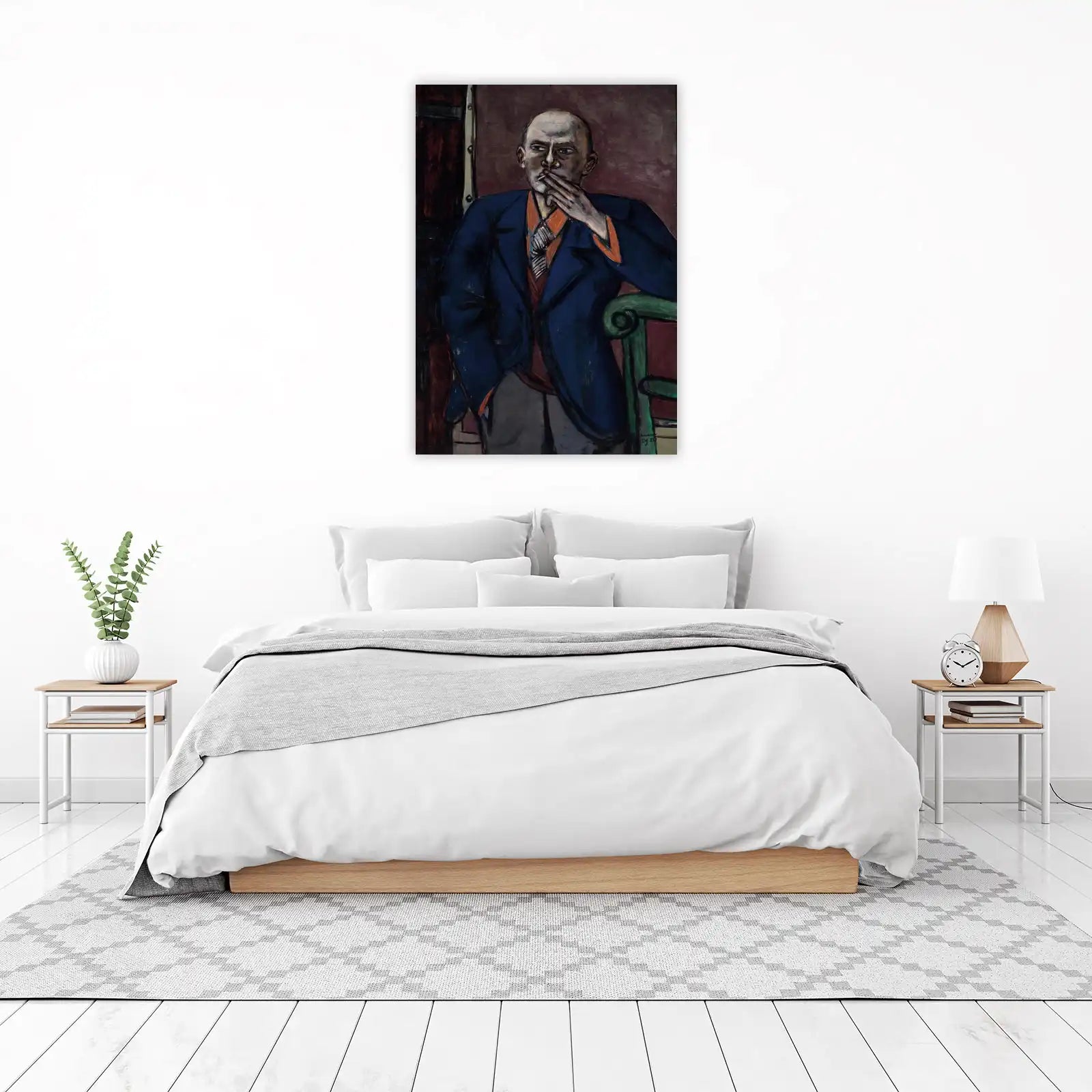Intense Man Portrait Blue Suit Wall Art