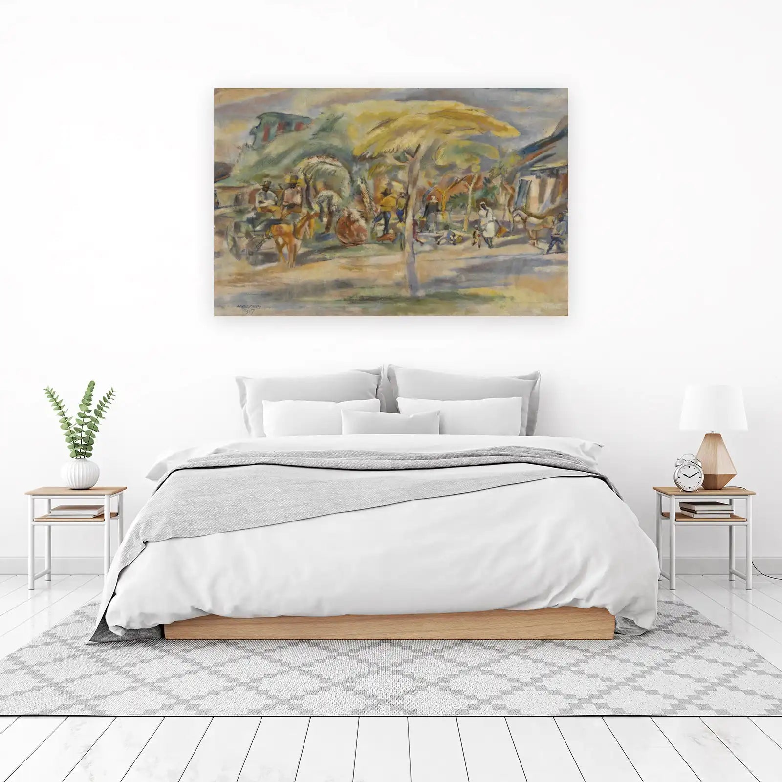 Impressionist Village Life Wall Art