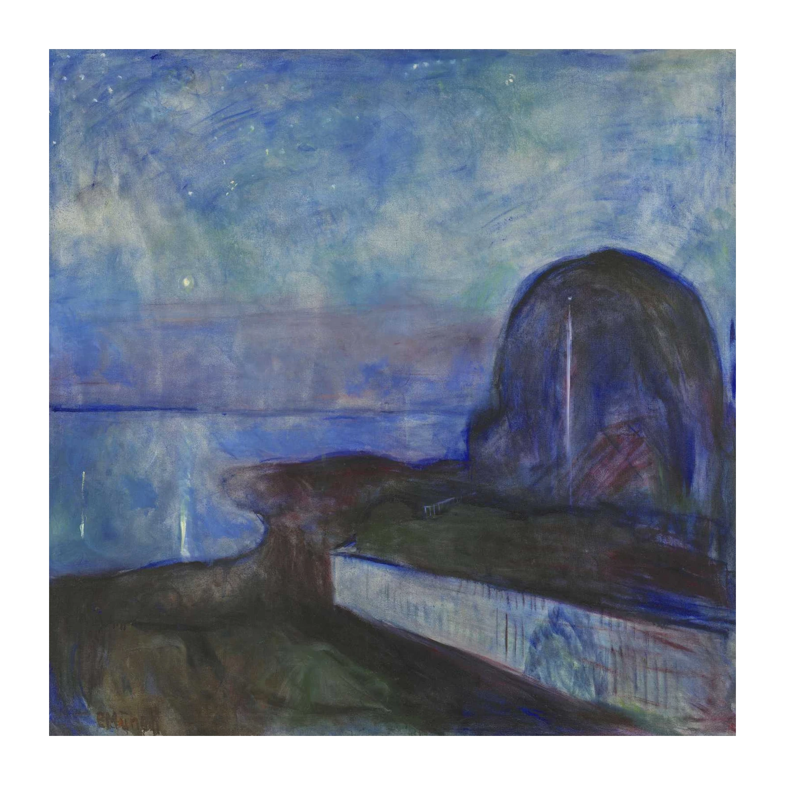 Serene Night Sky Landscape Wall Art