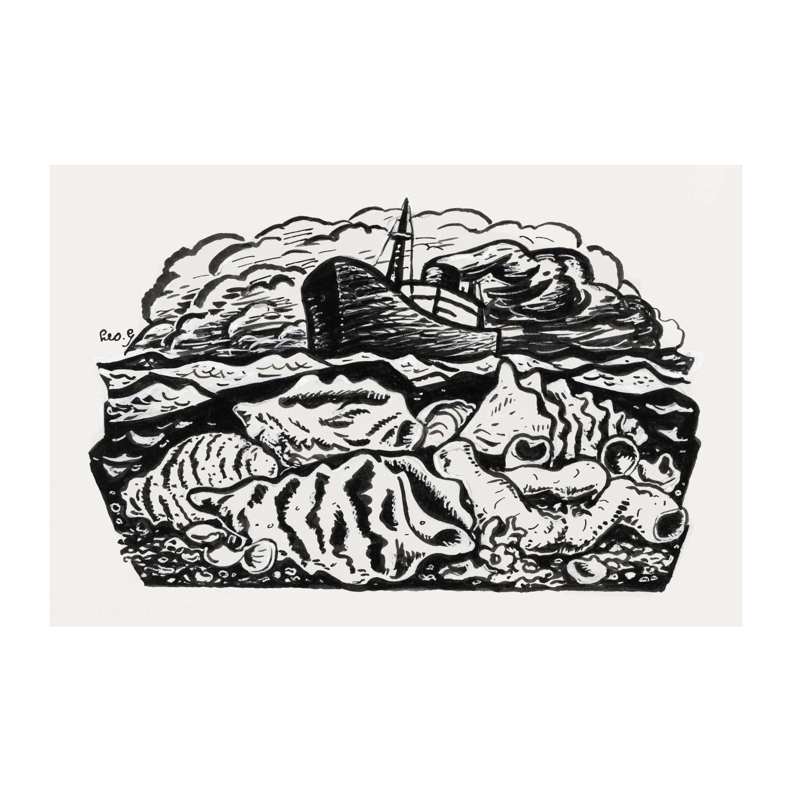Nautical Shipwreck & Coral Reef Wall Art