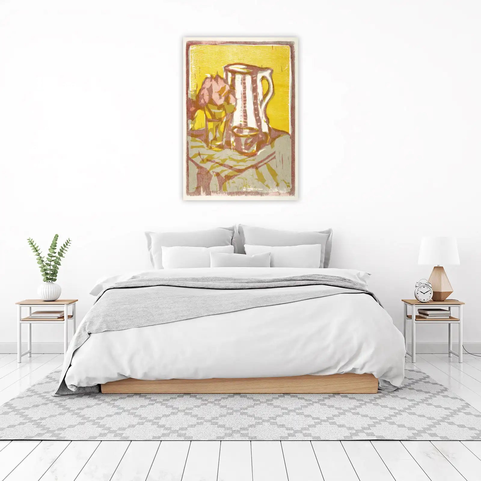 Vibrant Floral Pitcher Still Life Wall Art
