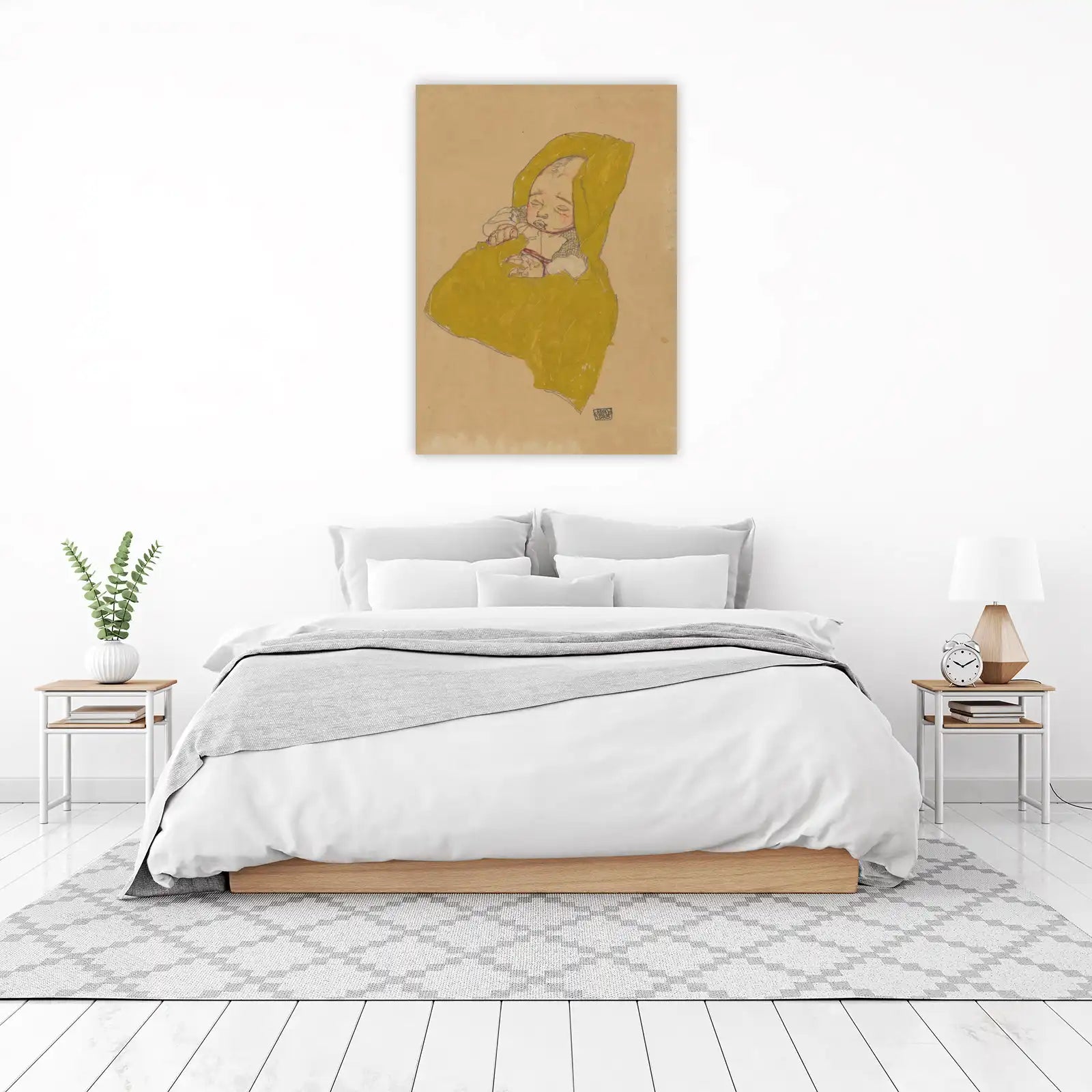 Tender Baby Portrait Yellow Art Wall Art