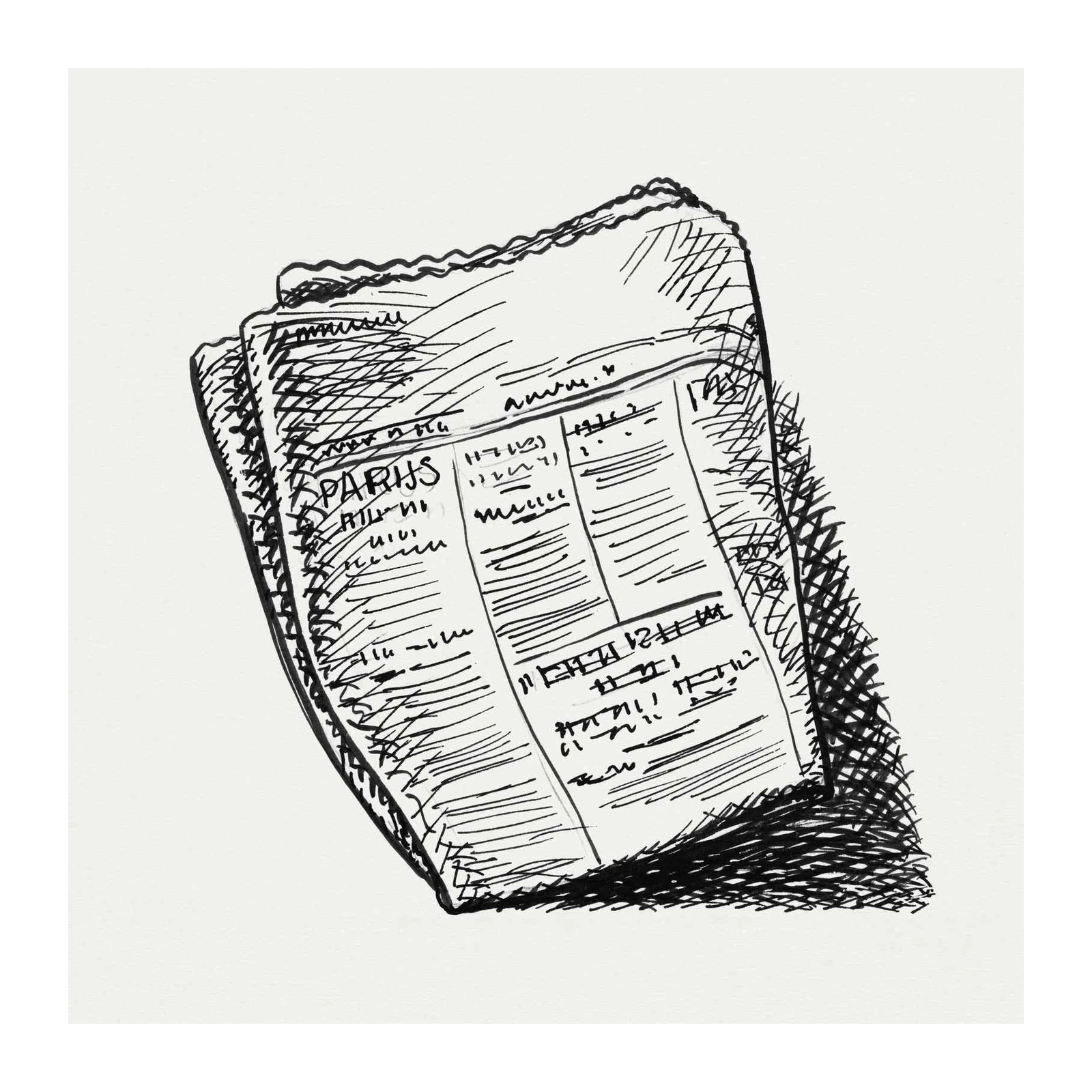 Parisian Sketch Newspaper Wall Art