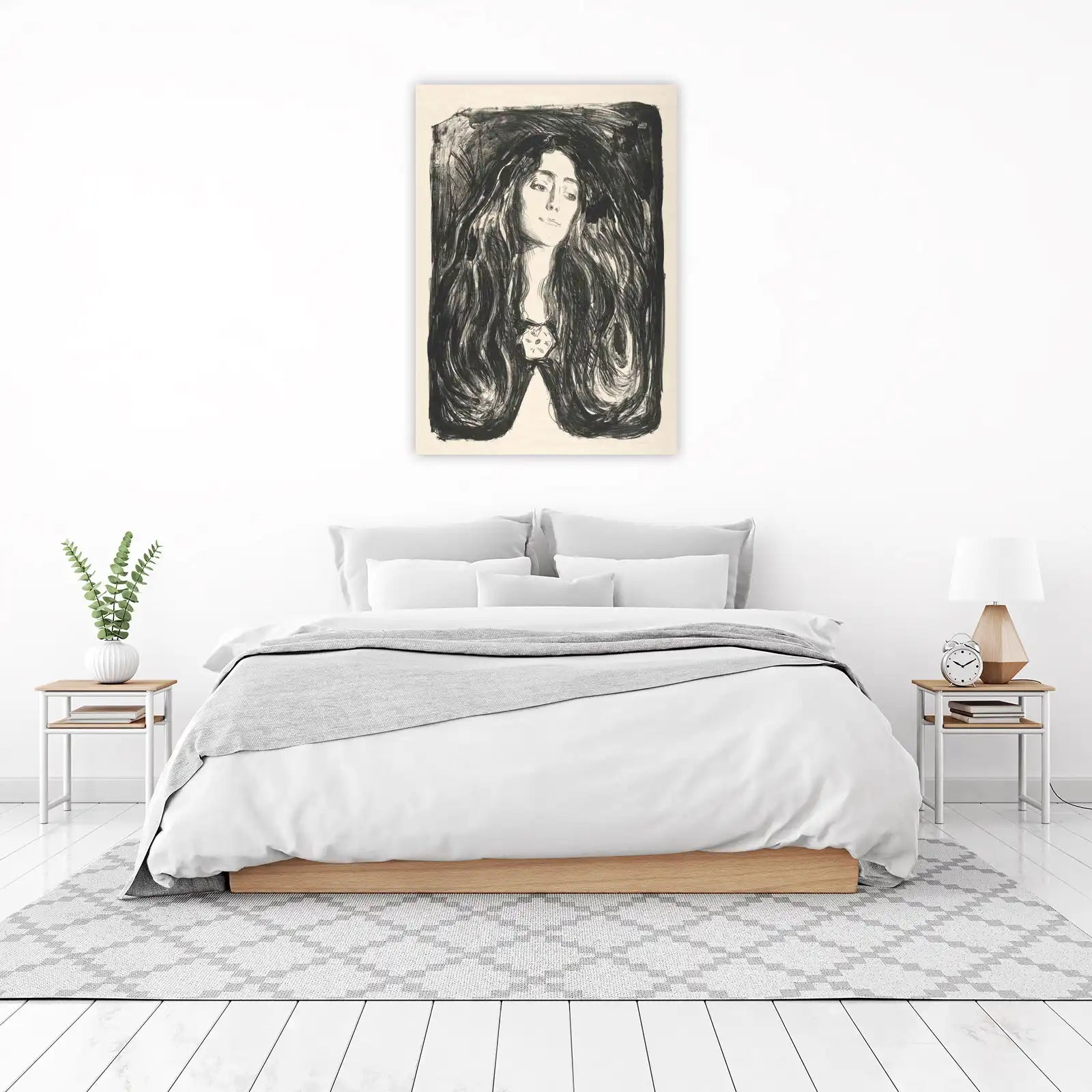 Intense Portrait Woman with Long Hair Wall Art
