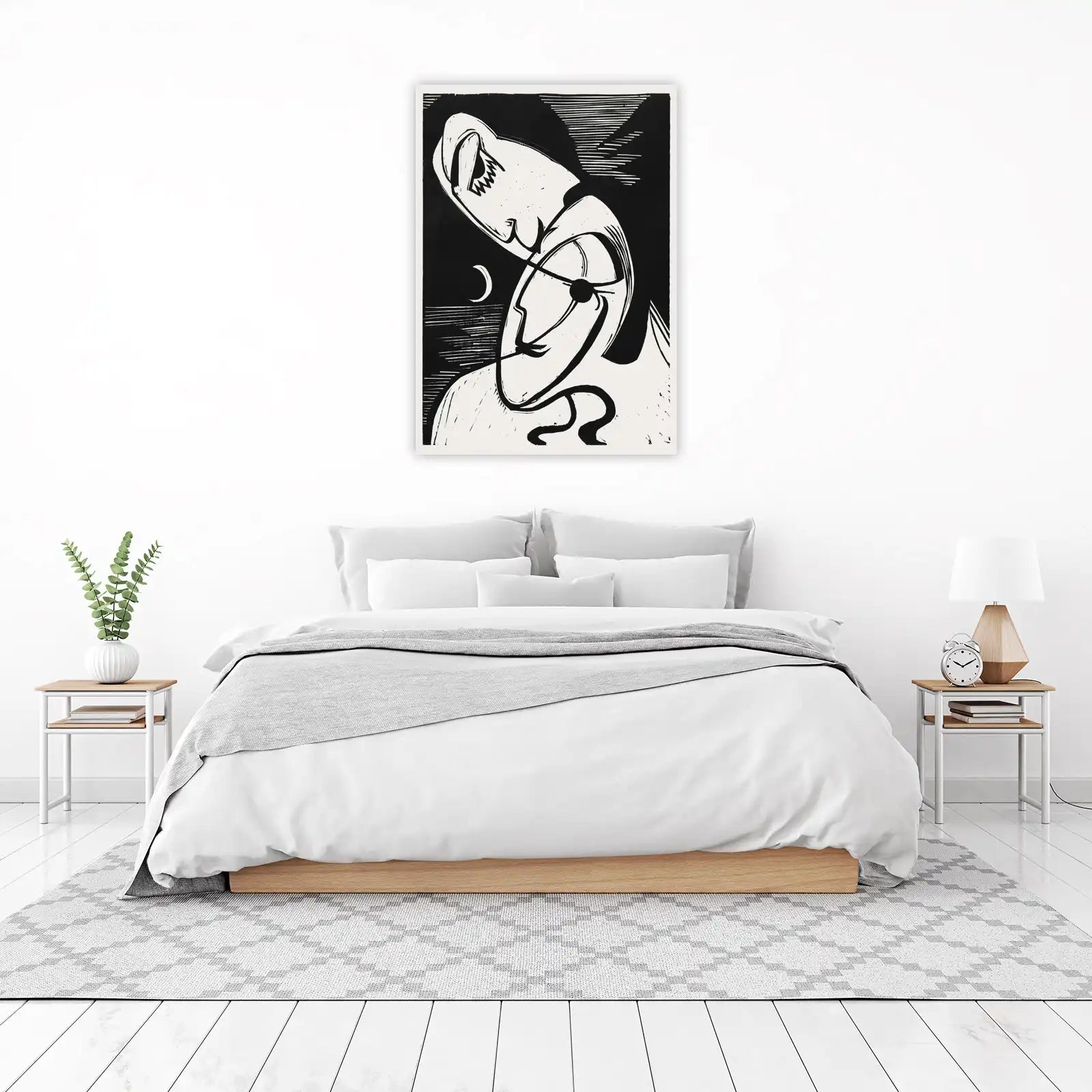 Abstract Faces Woodcut Wall Art