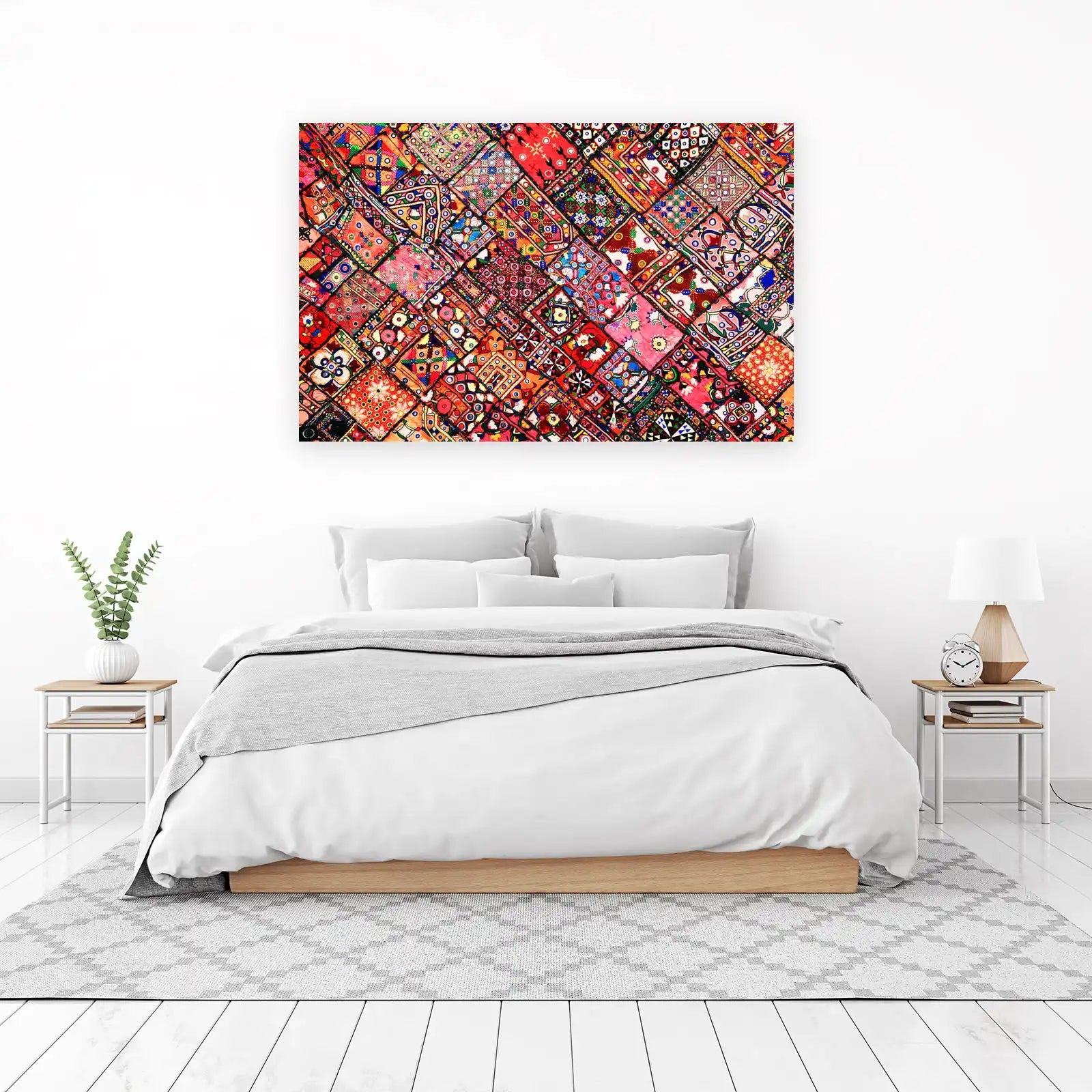 Vibrant Bohemian Patchwork Wall Art
