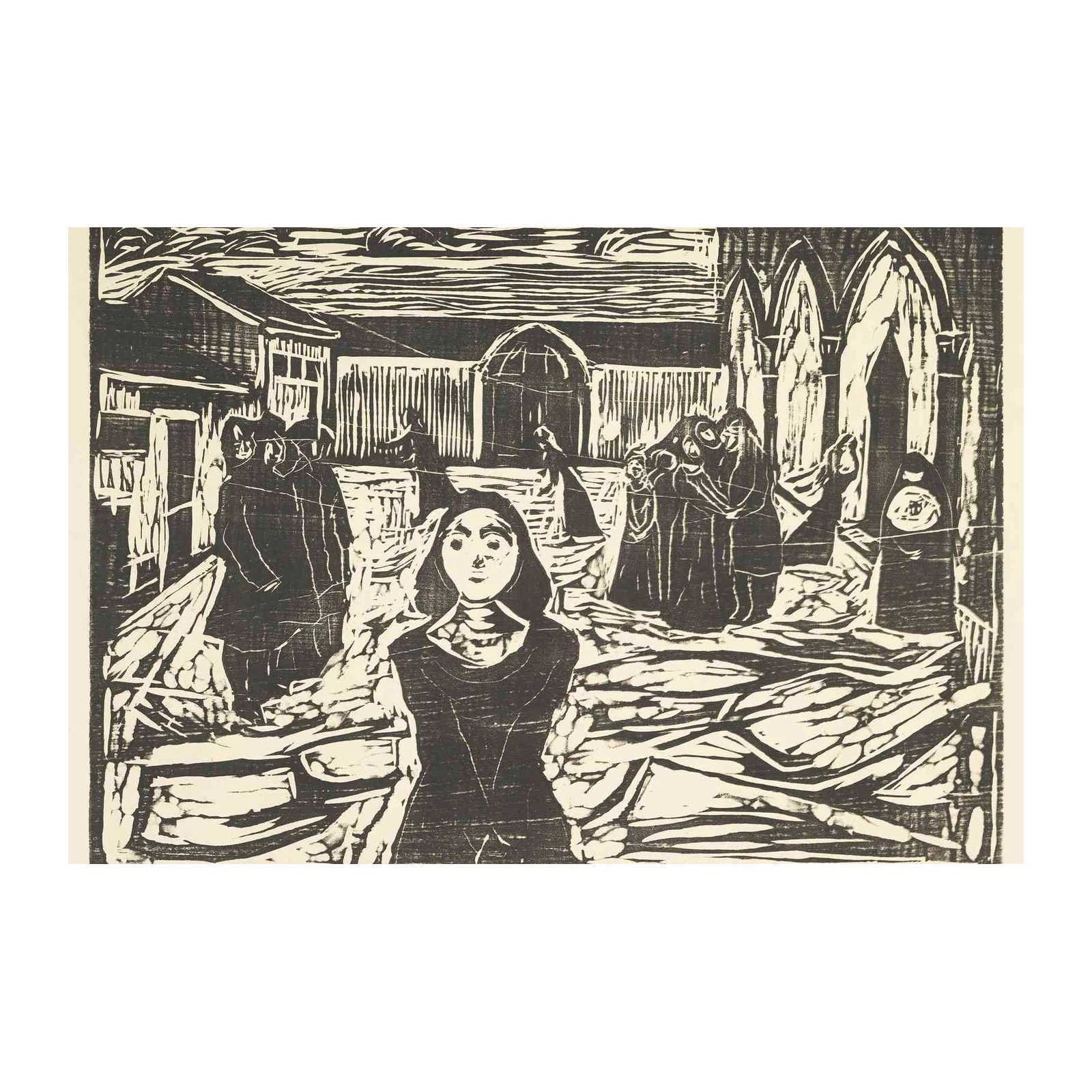 Gothic Figures Woodcut Wall Art