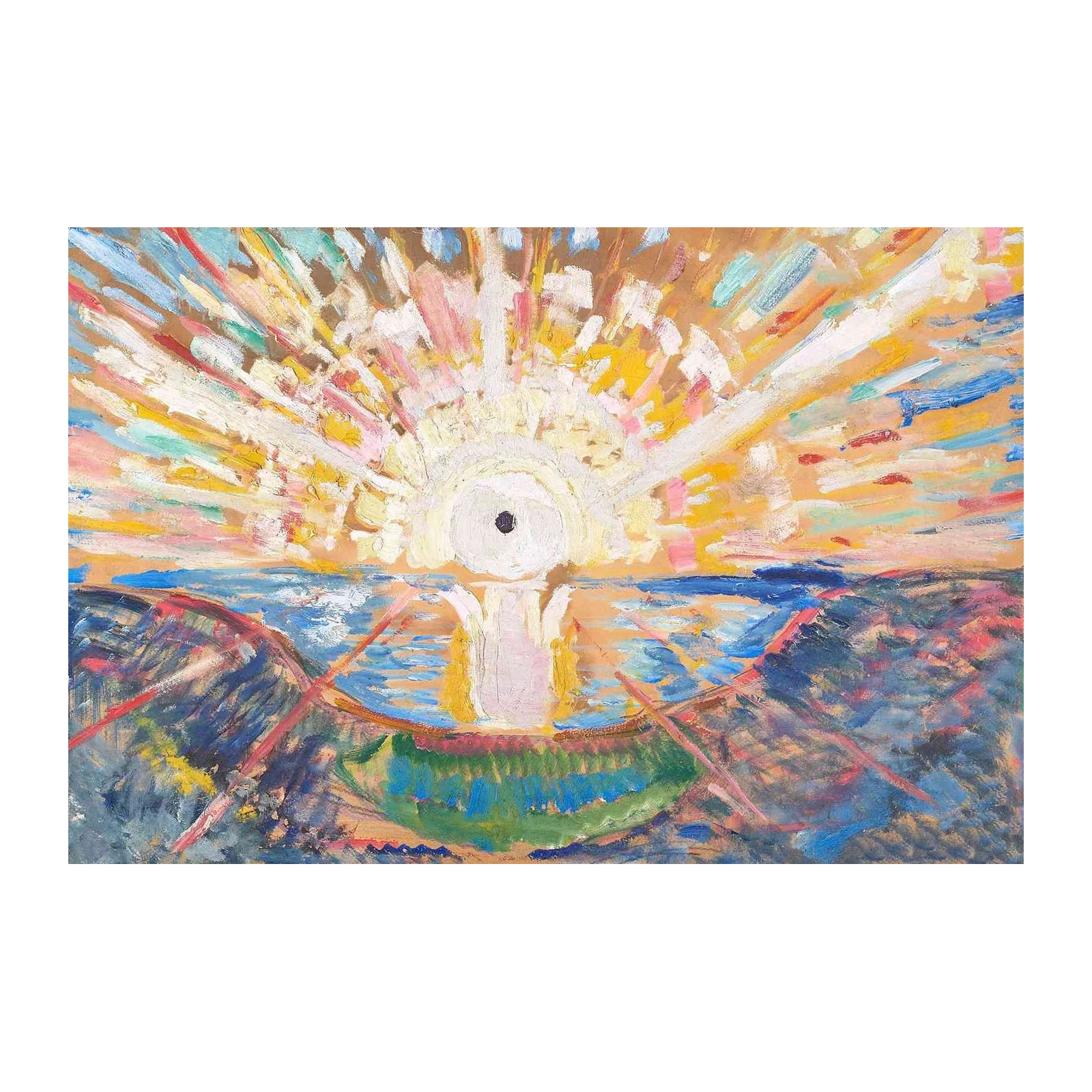 Radiant Sunrise Landscape Expressionist Wall Art