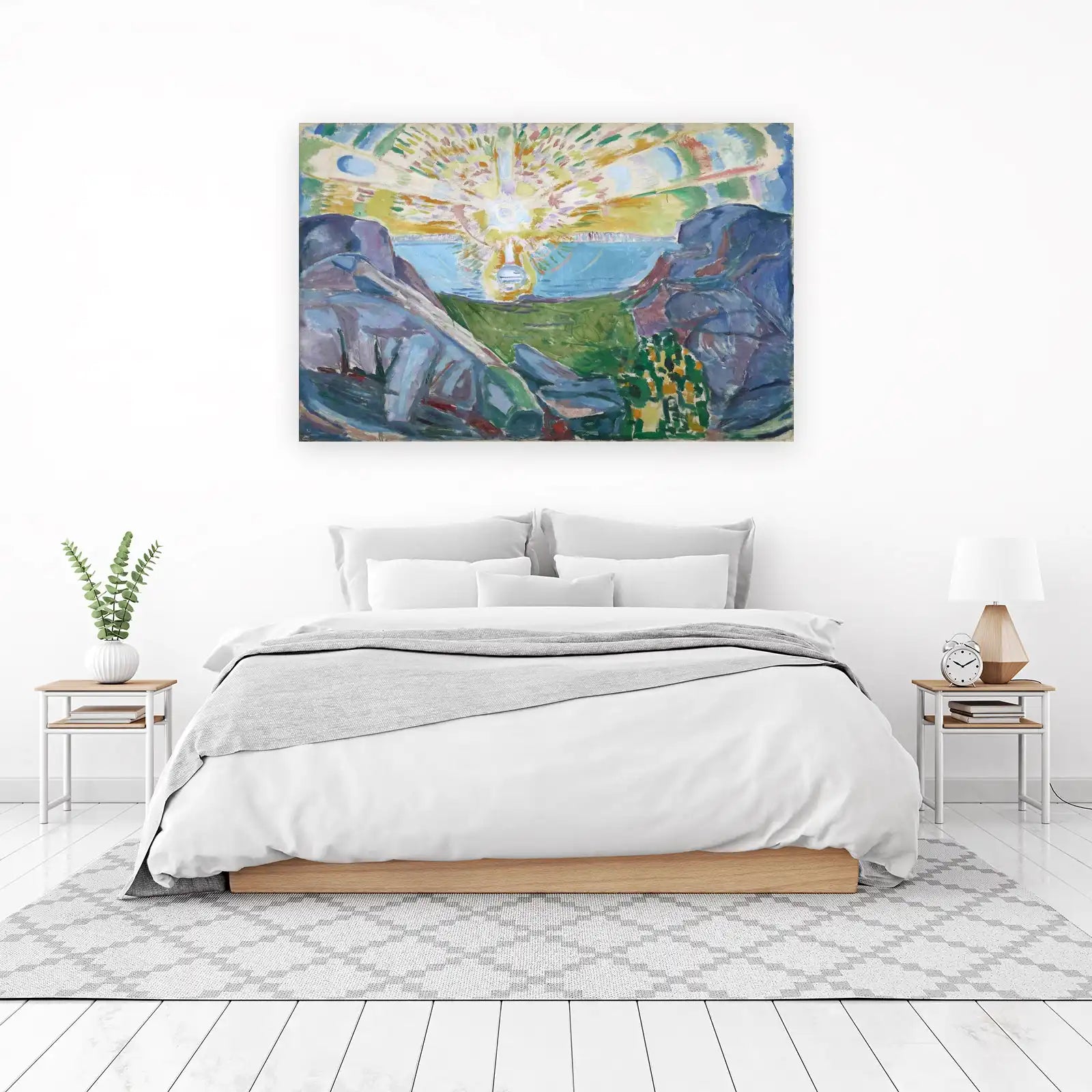 Radiant Sun Landscape Expressionist Wall Art