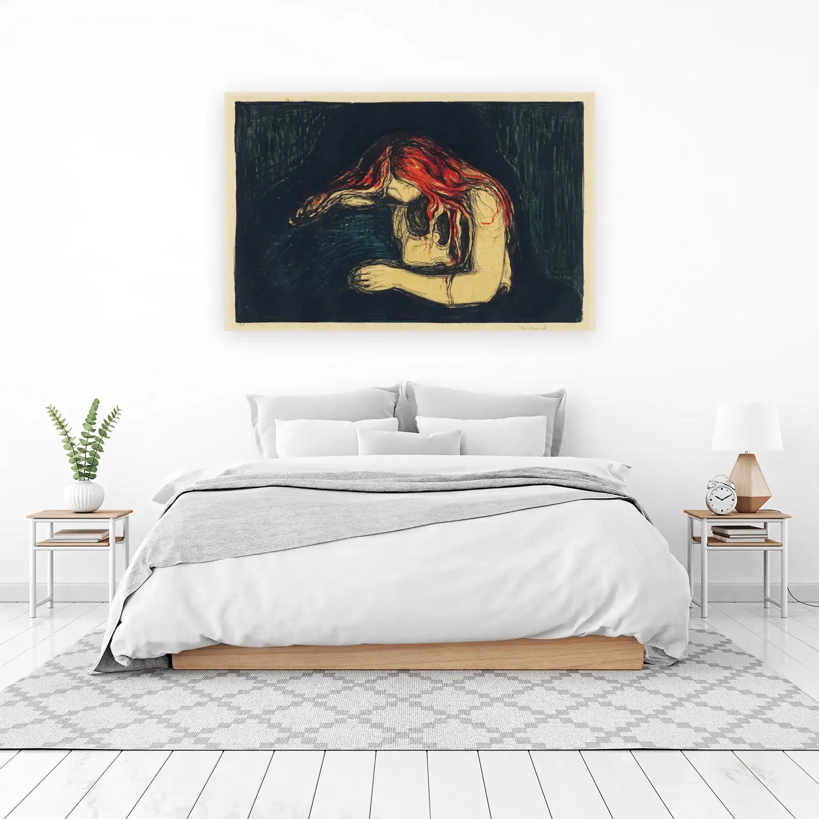 Melancholy Woman Red Hair Wall Art