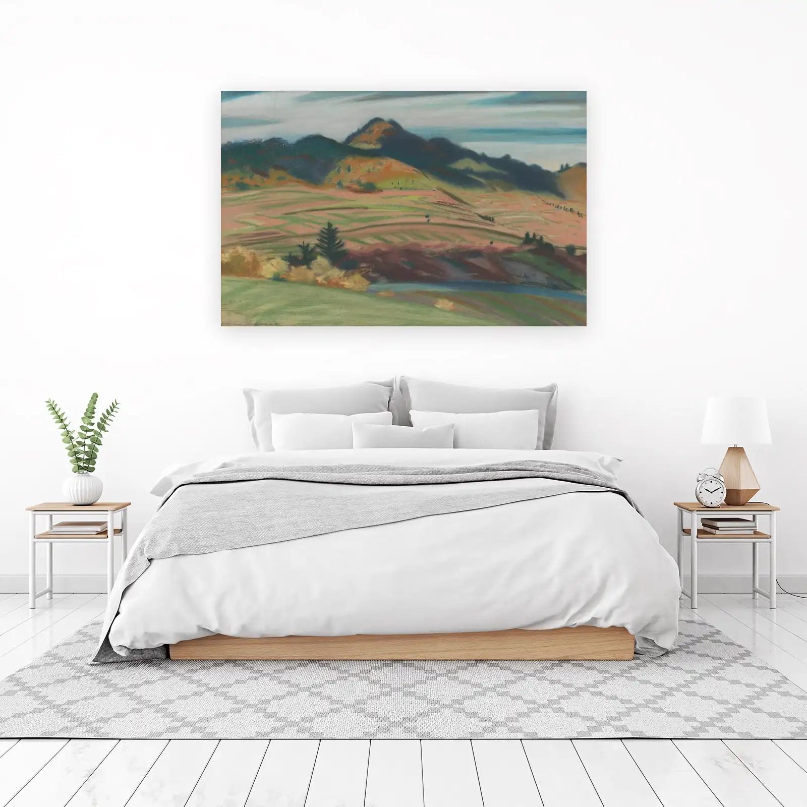 Autumn Mountain Landscape Pastel Wall Art