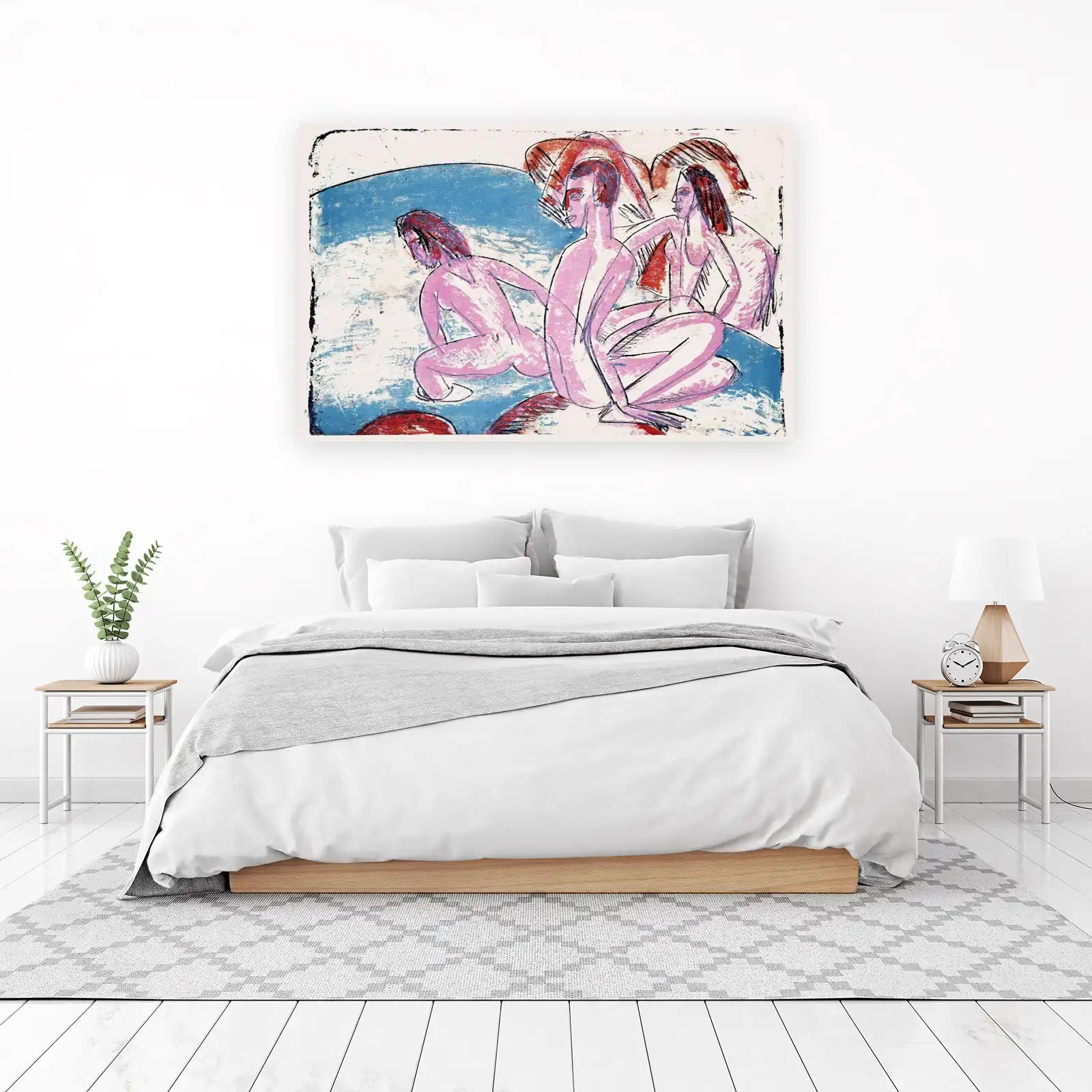 Figurative Figures Blue & Pink Wall Art