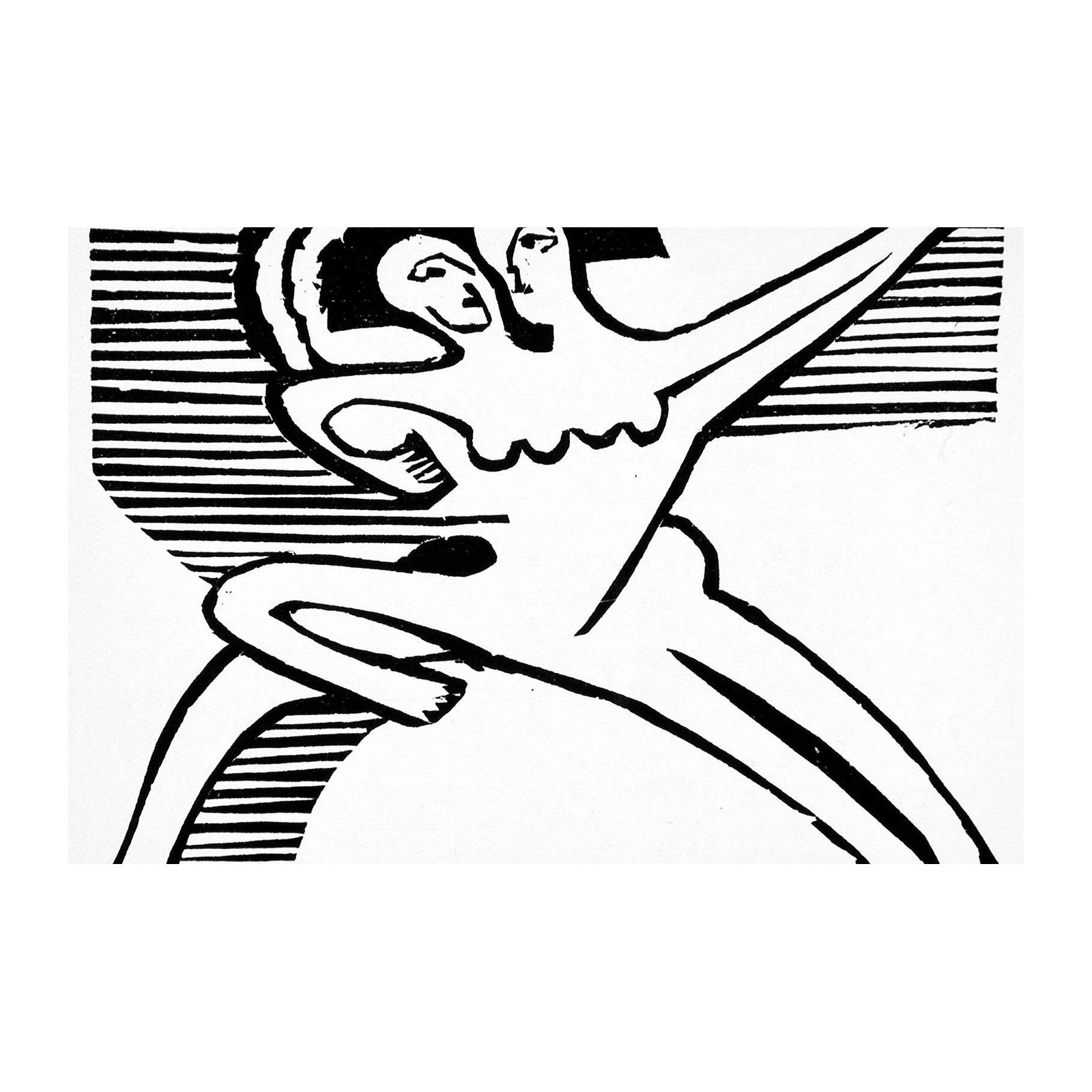 Dynamic Dance Couple Black & White Wall Art