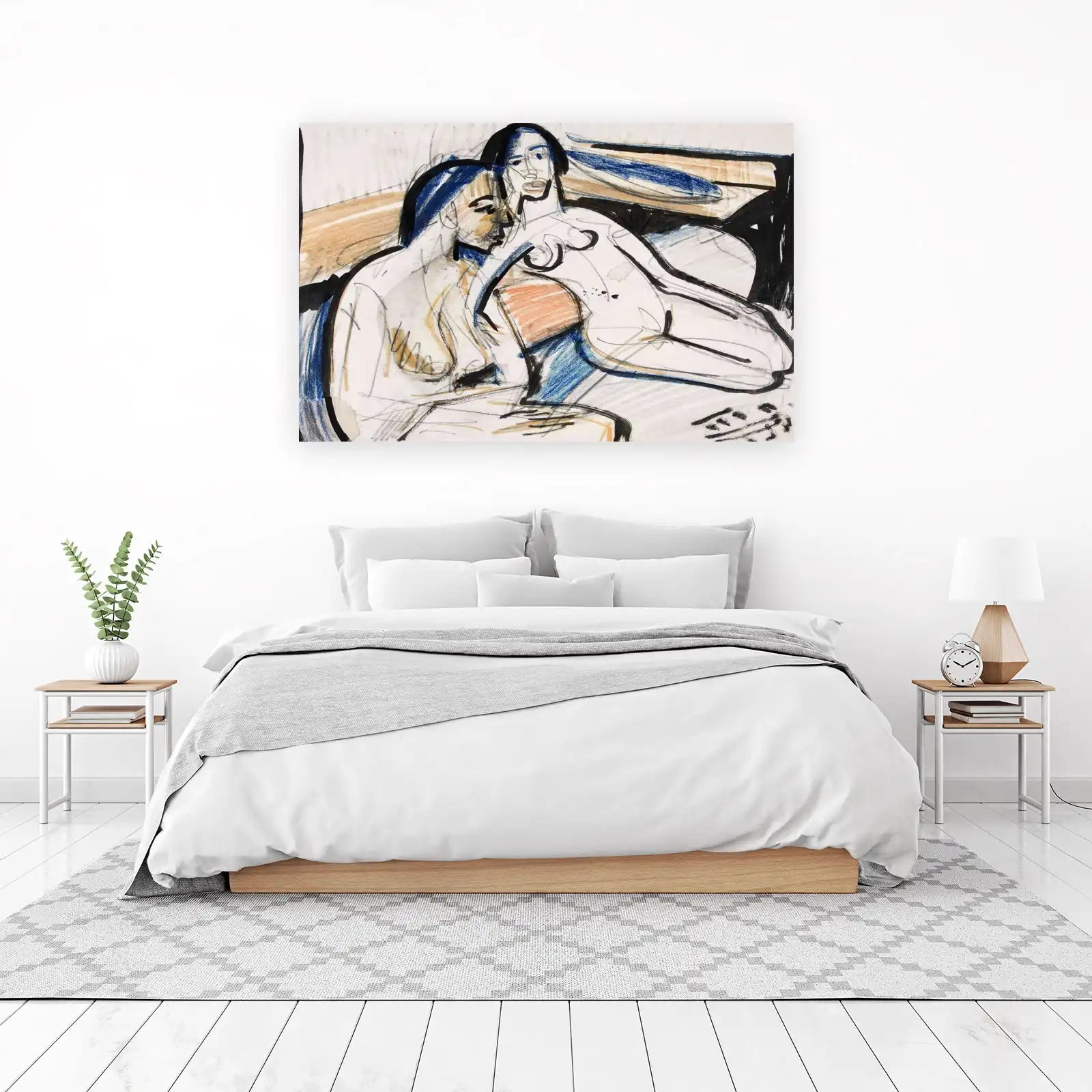 Intimate Embrace Figure Study Wall Art